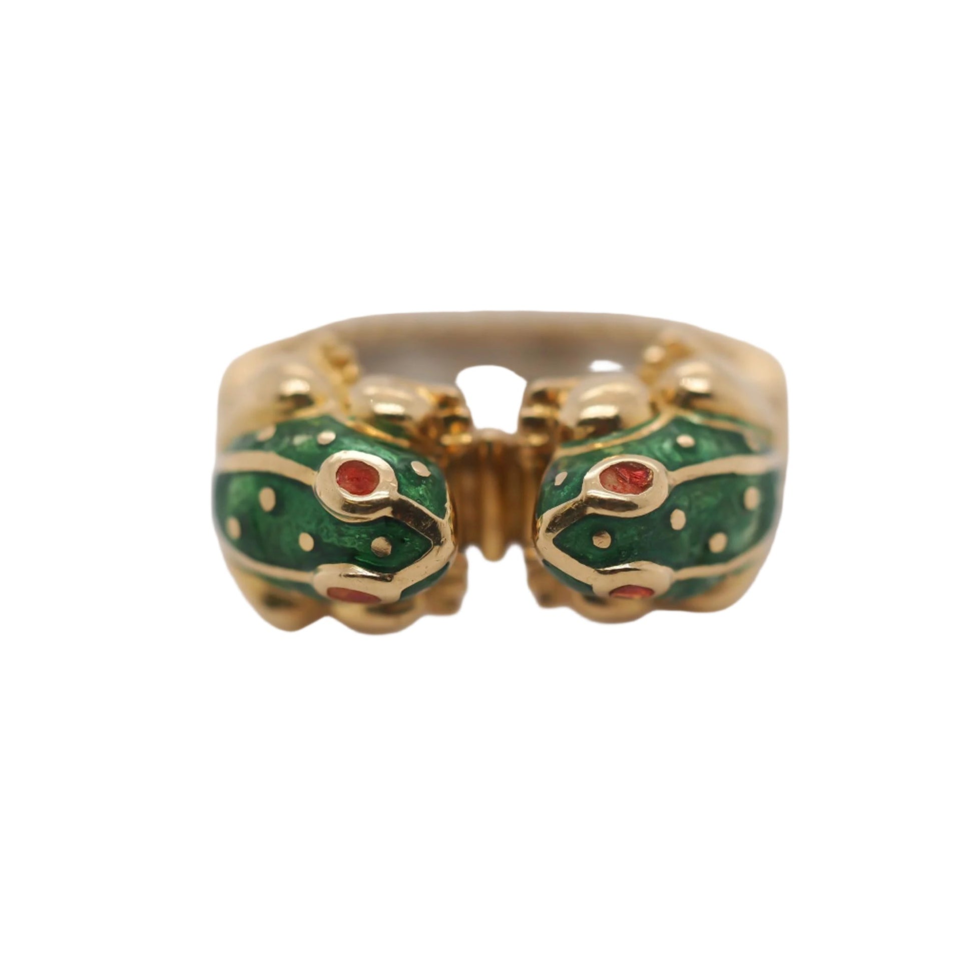 Vintage David Webb Double Frog Ring in 18K Yellow Gold