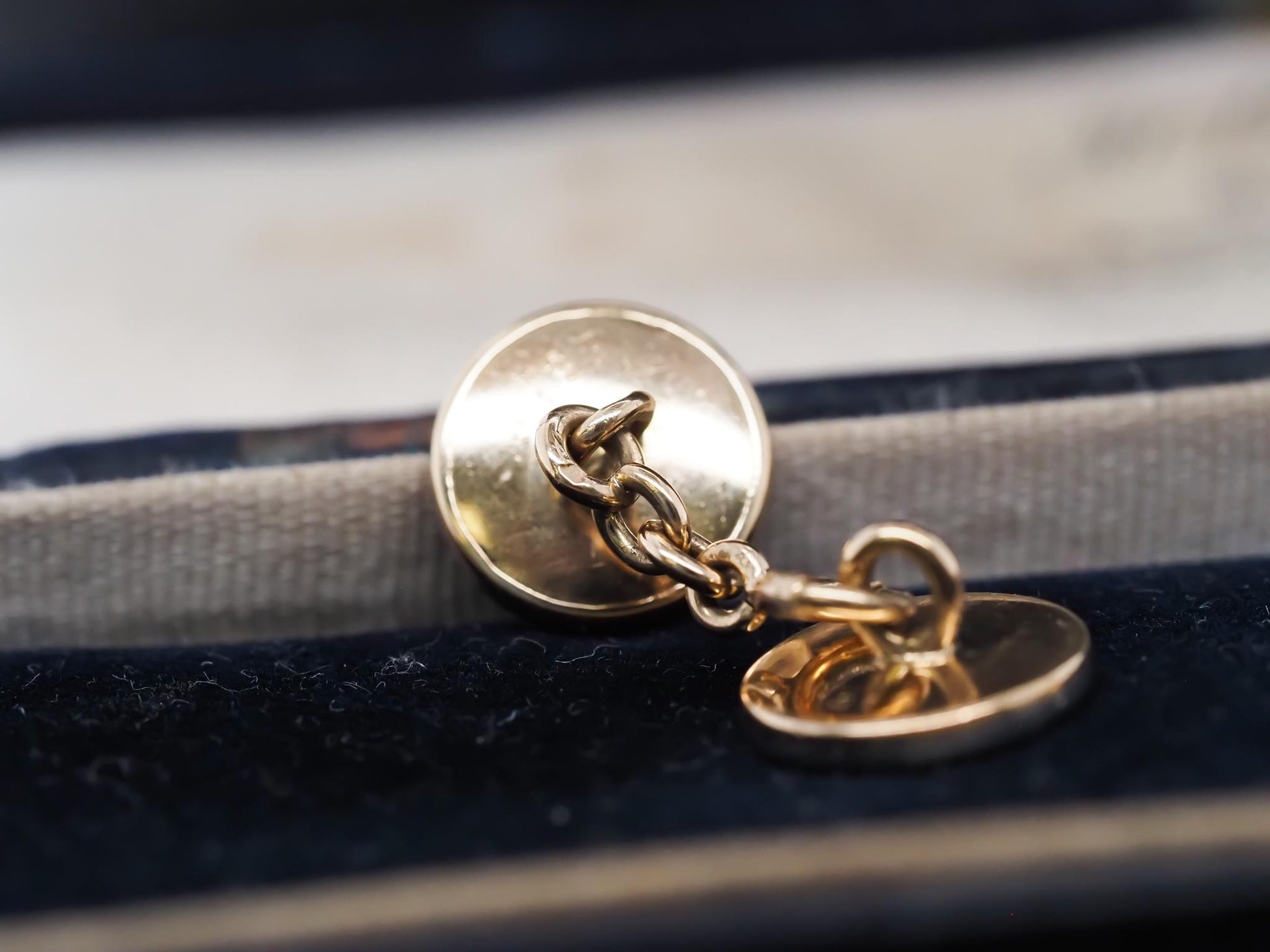 Circa 1920s Cartier Onyx and Diamond Cufflinks with French Hallmarks and Serial