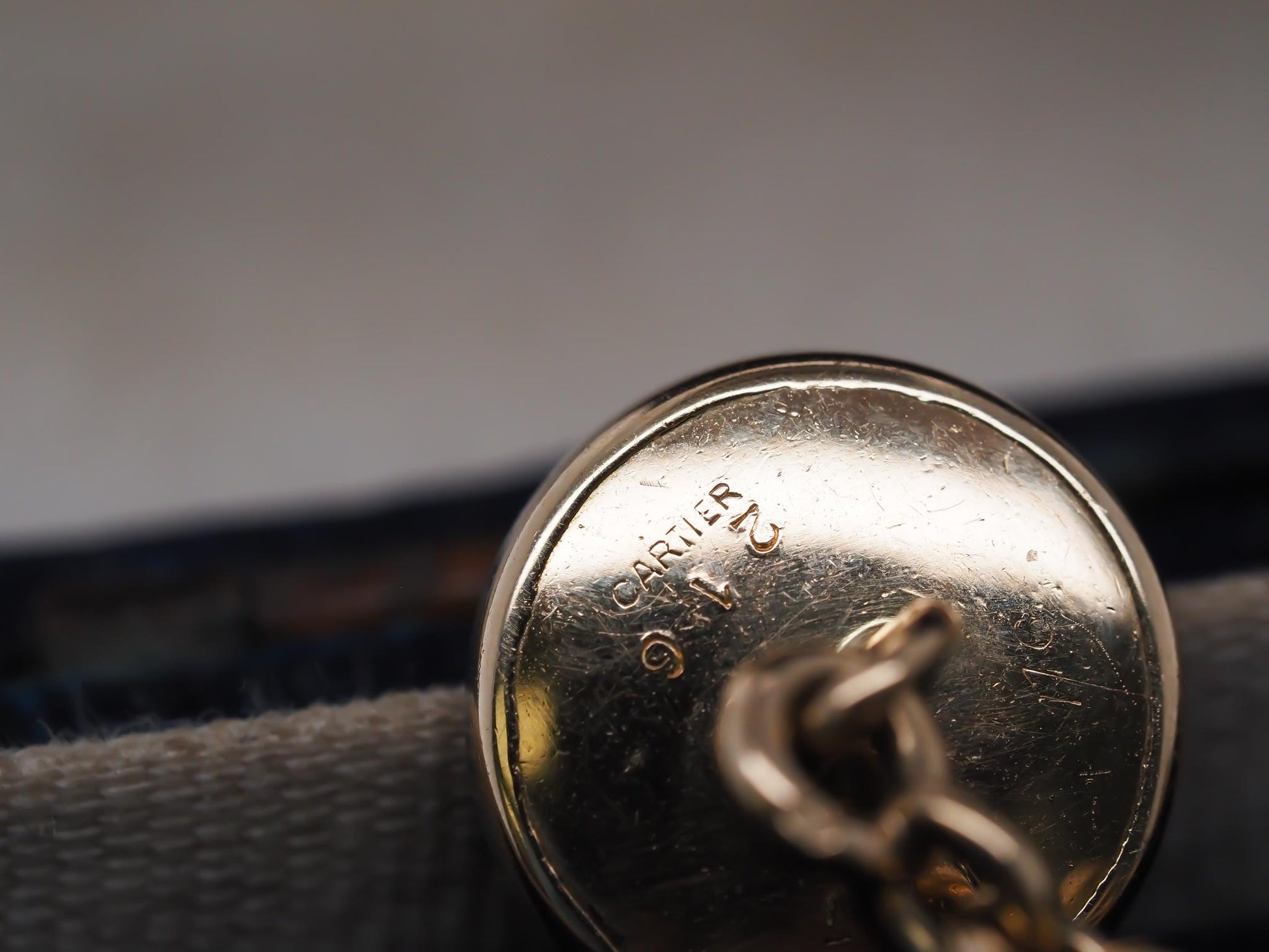 Circa 1920s Cartier Onyx and Diamond Cufflinks with French Hallmarks and Serial