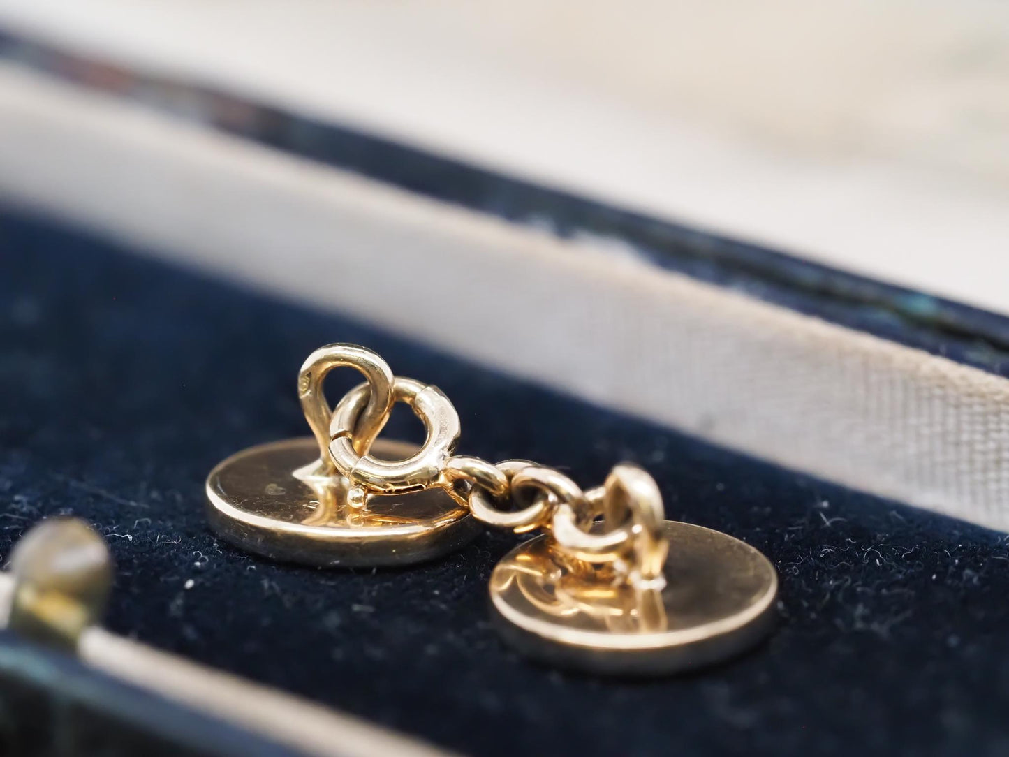 Circa 1920s Cartier Onyx and Diamond Cufflinks with French Hallmarks and Serial