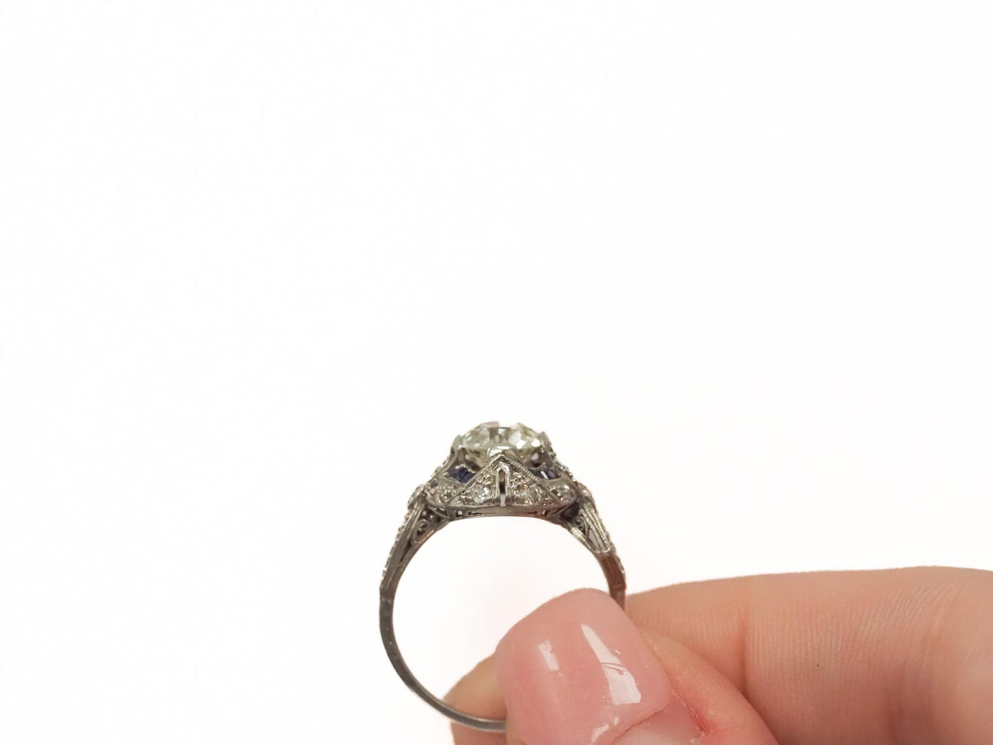 Circa 1920s GIA 1.54ct Old European Diamond Platinum Engagement Ring