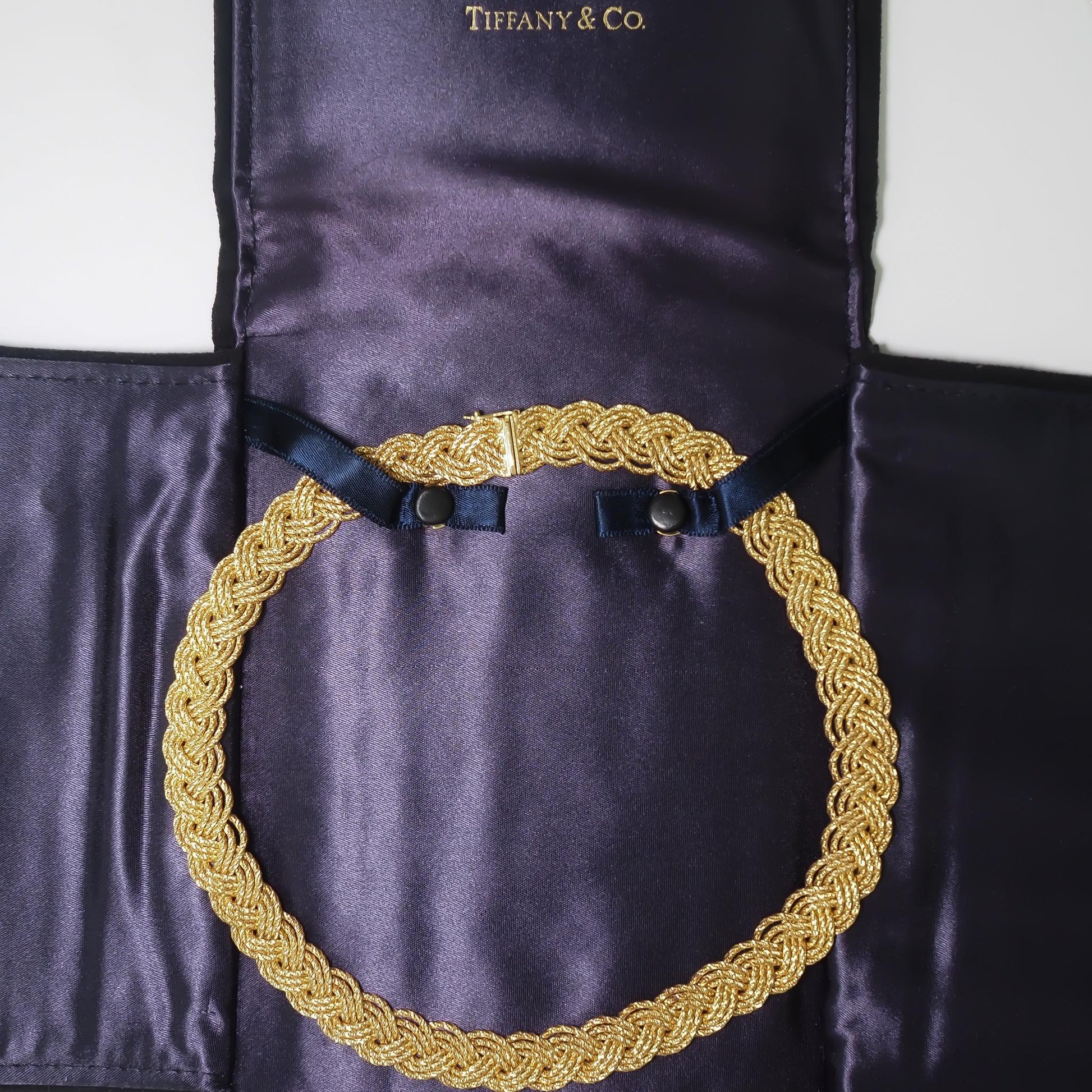 Vintage 18K Yellow Gold Tiffany & Co. Weave Necklace