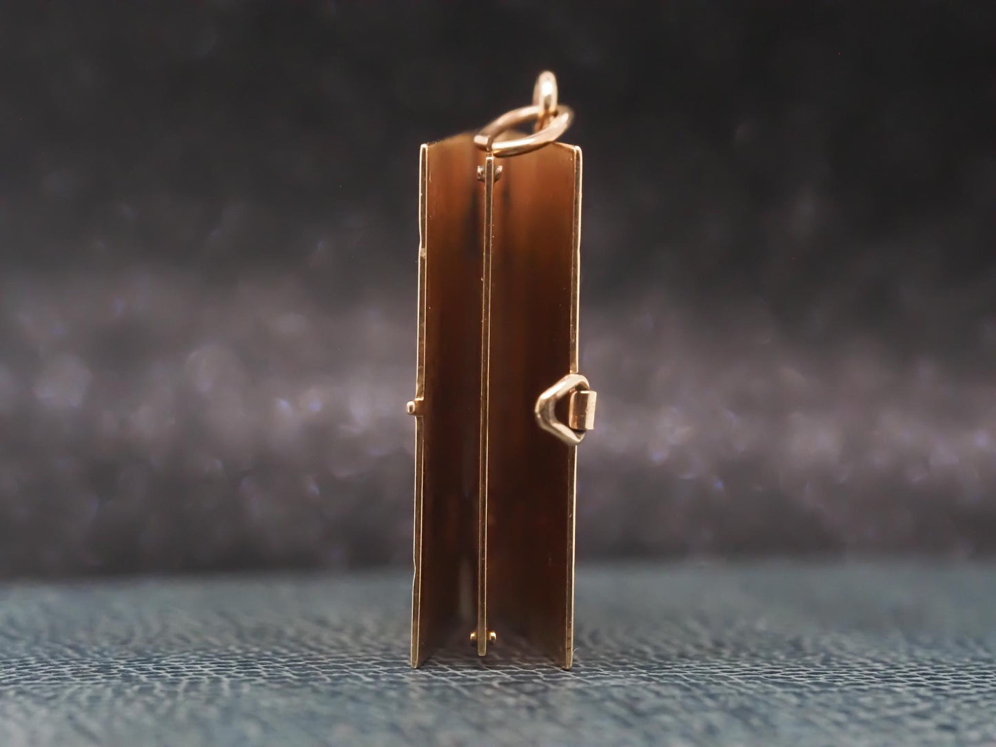 14K Yellow Gold Vintage Notebook Charm with Open Blank Page