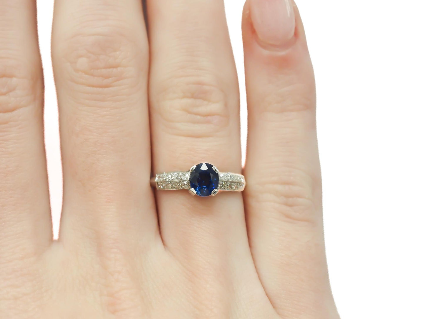 Circa 1930s AGL Certified Burma Unheated Sapphire and Diamond Engagement Ring