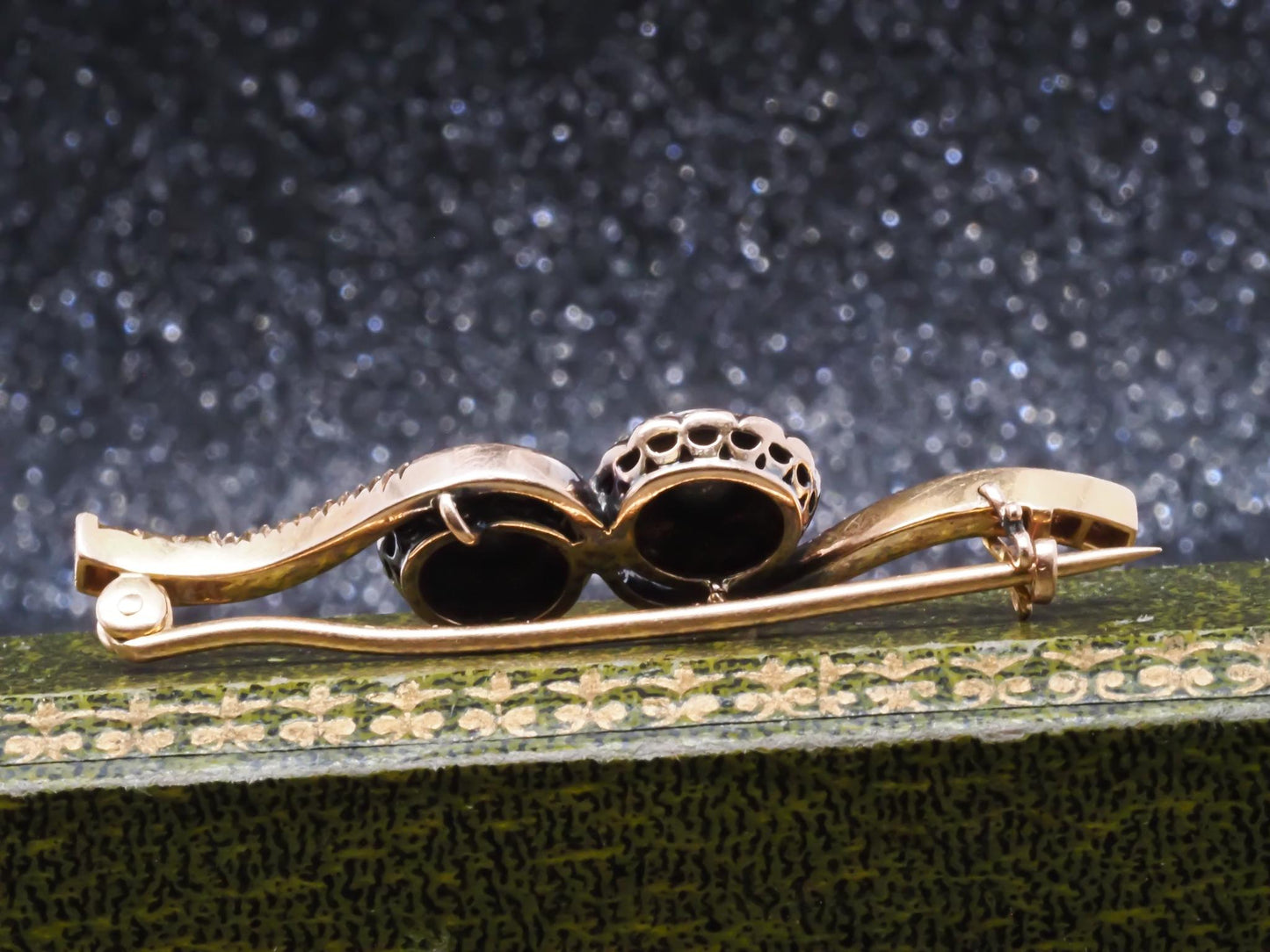 18K Yellow Gold Victorian Pearl and Diamond Brooch