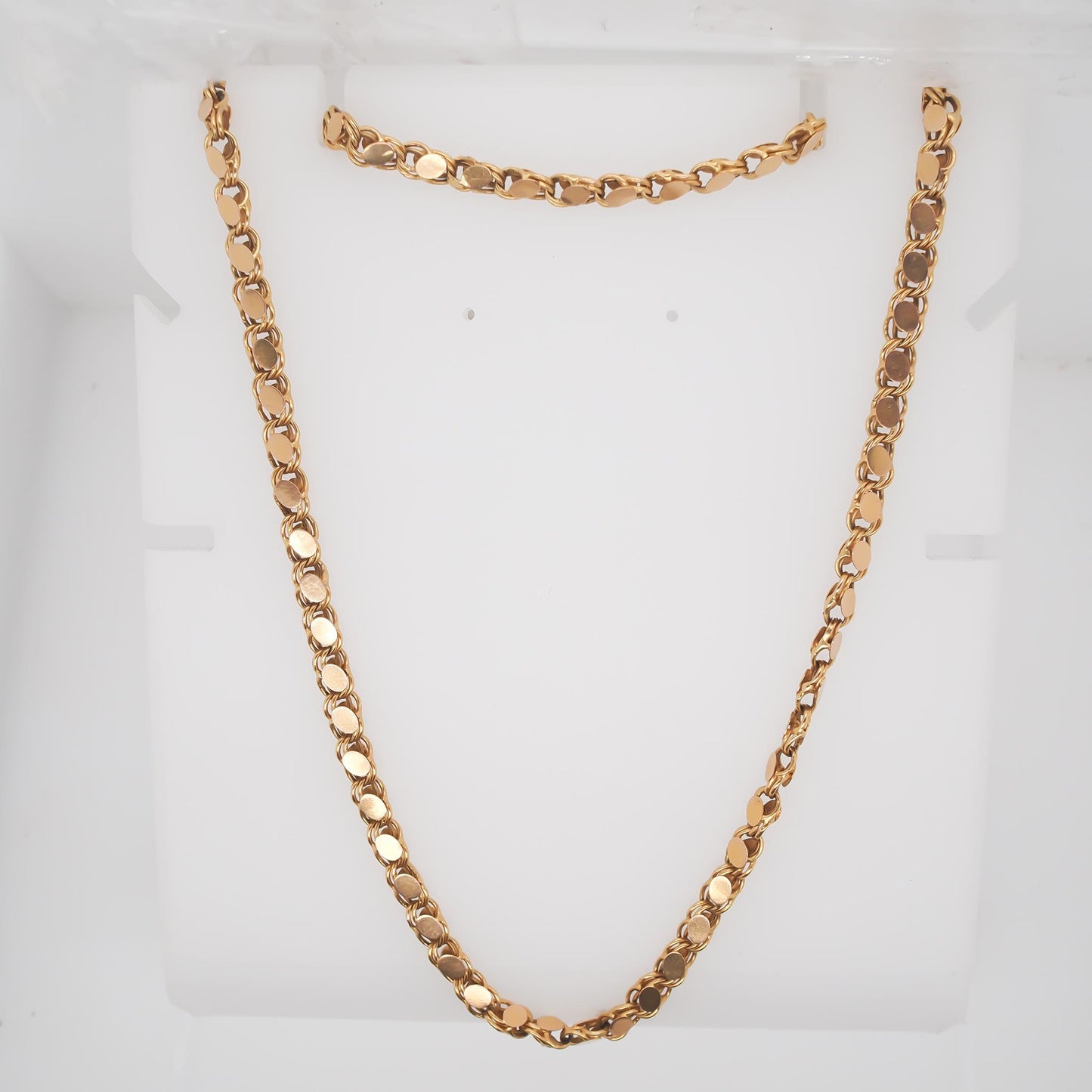 Antique 18K Yellow Gold Chain 29 inch length with unique clasp