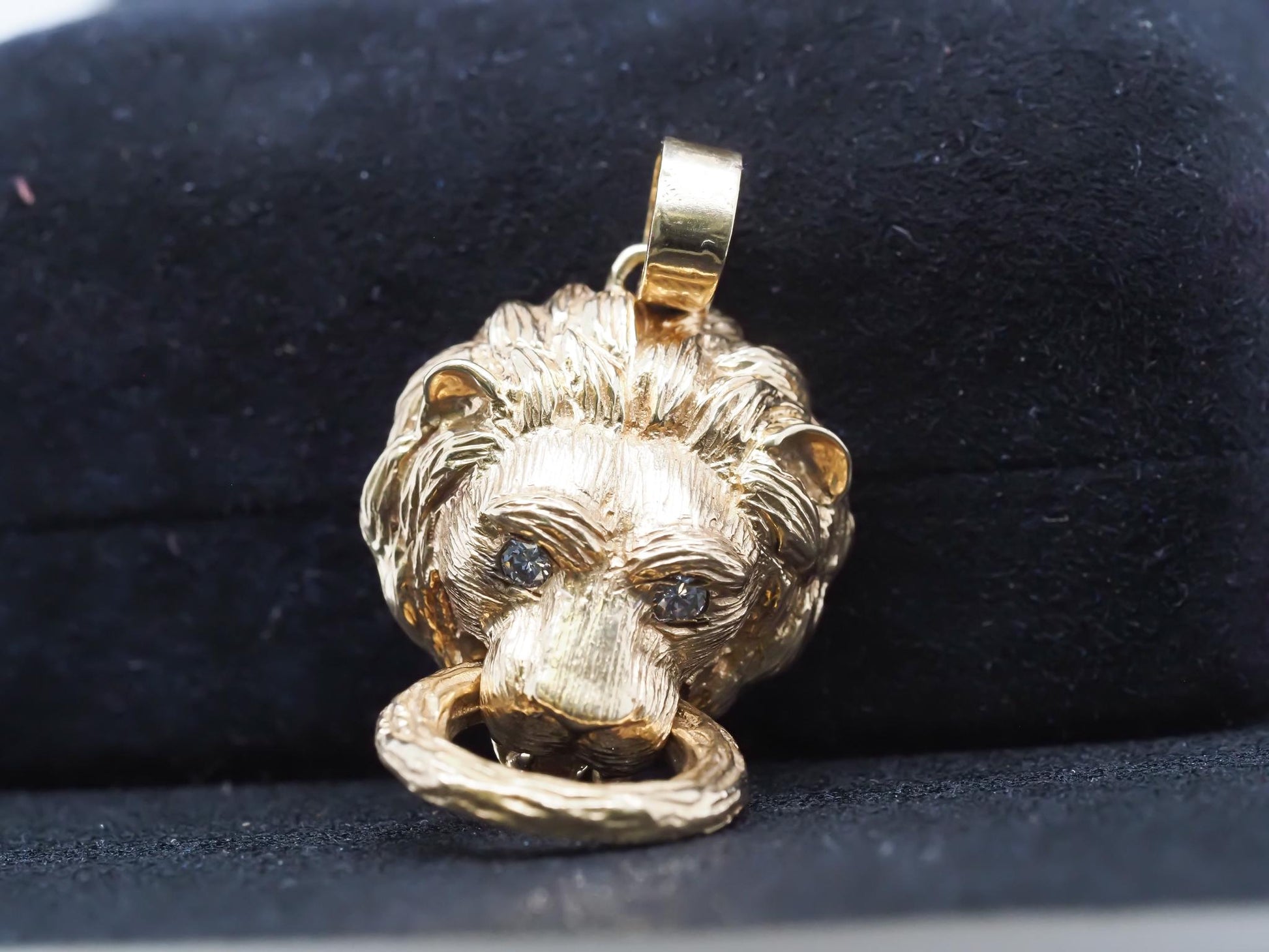 Van Cleef & Arpels Lion Doorknocker Pendant with Diamond Eyes