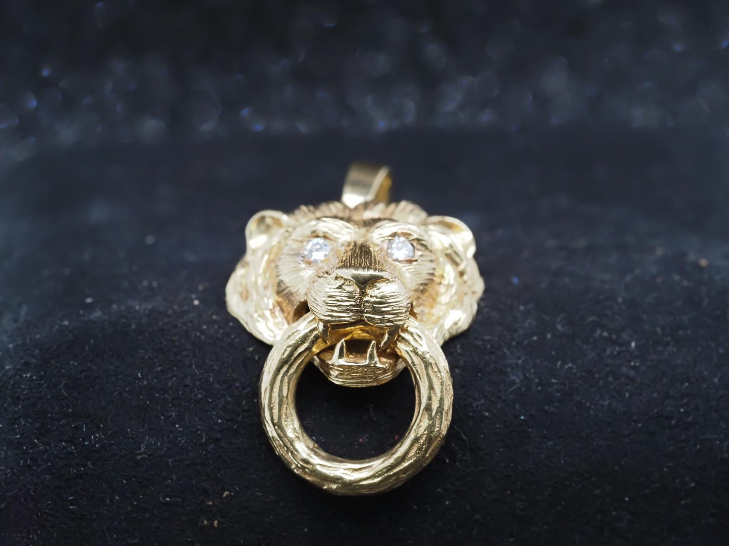 Van Cleef & Arpels Lion Doorknocker Pendant with Diamond Eyes