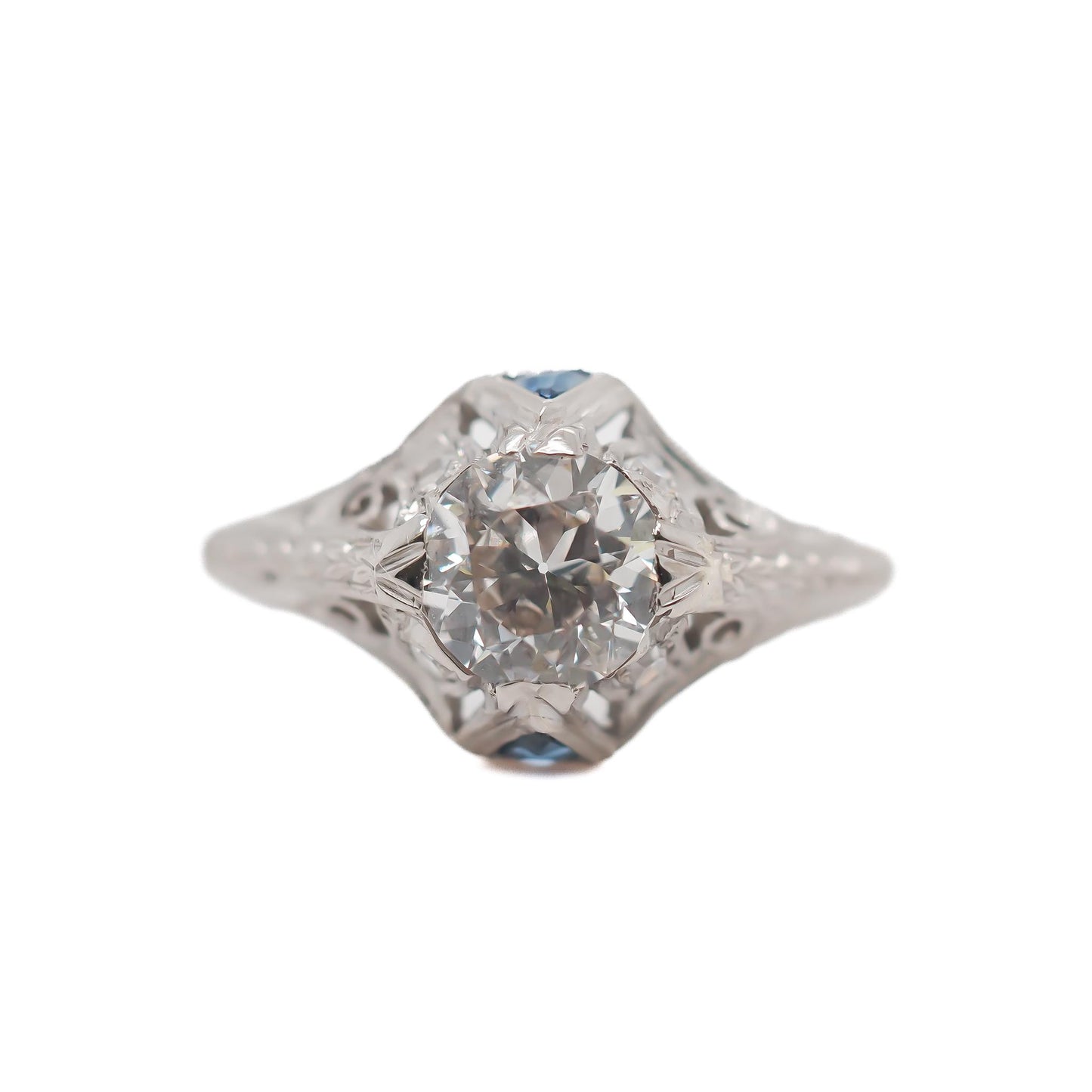 Circa 1930s GIA 1.03ct Old European Diamond Engagement Ring