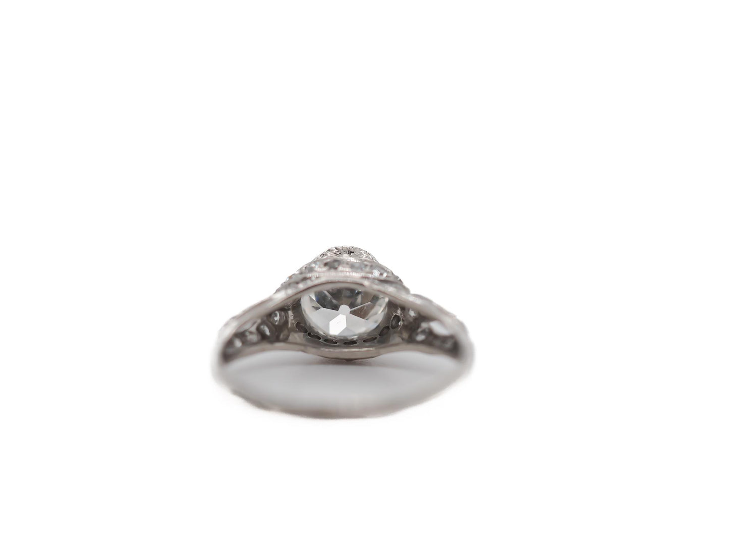 Circa 1920s Platinum  GIA 1.25ct Old European Diamond Engagement Ring