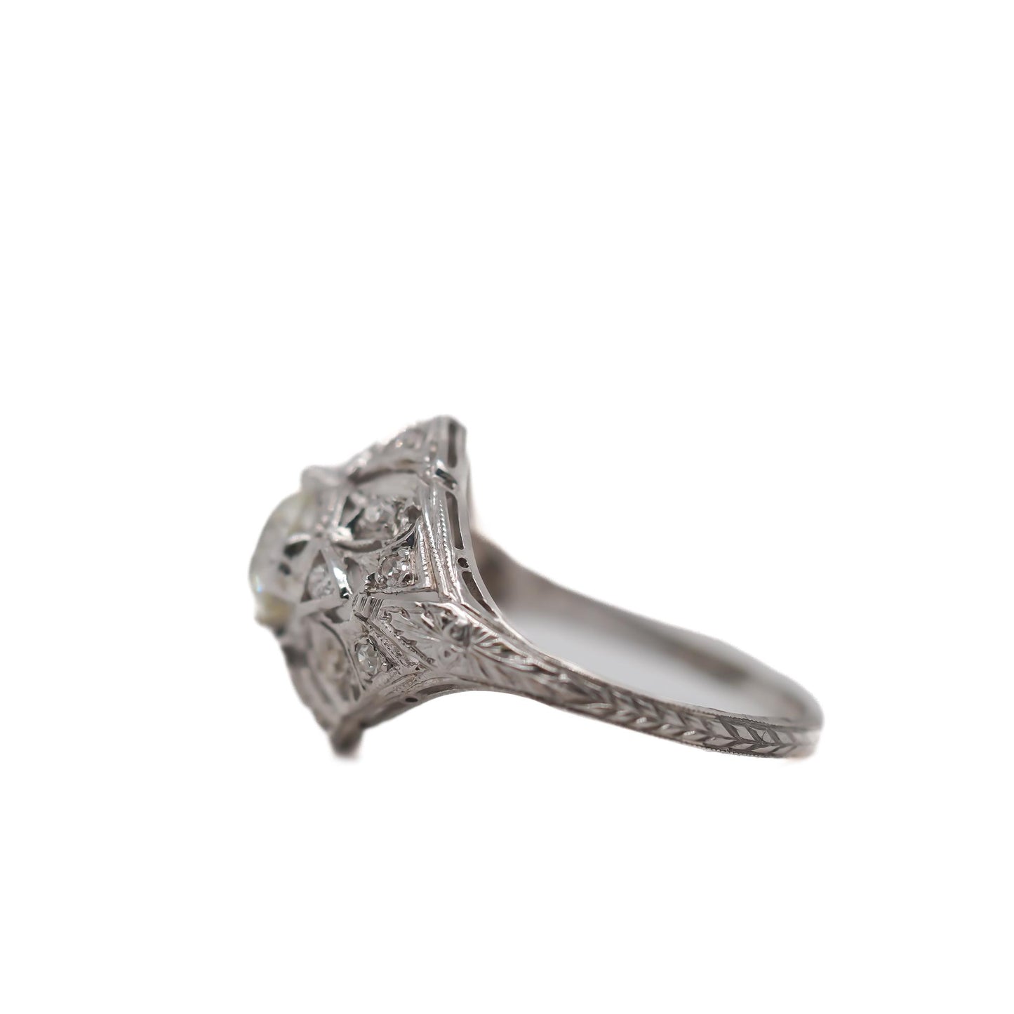 Circa 1920s GIA 1.08ct Old European Diamond Engagement Ring