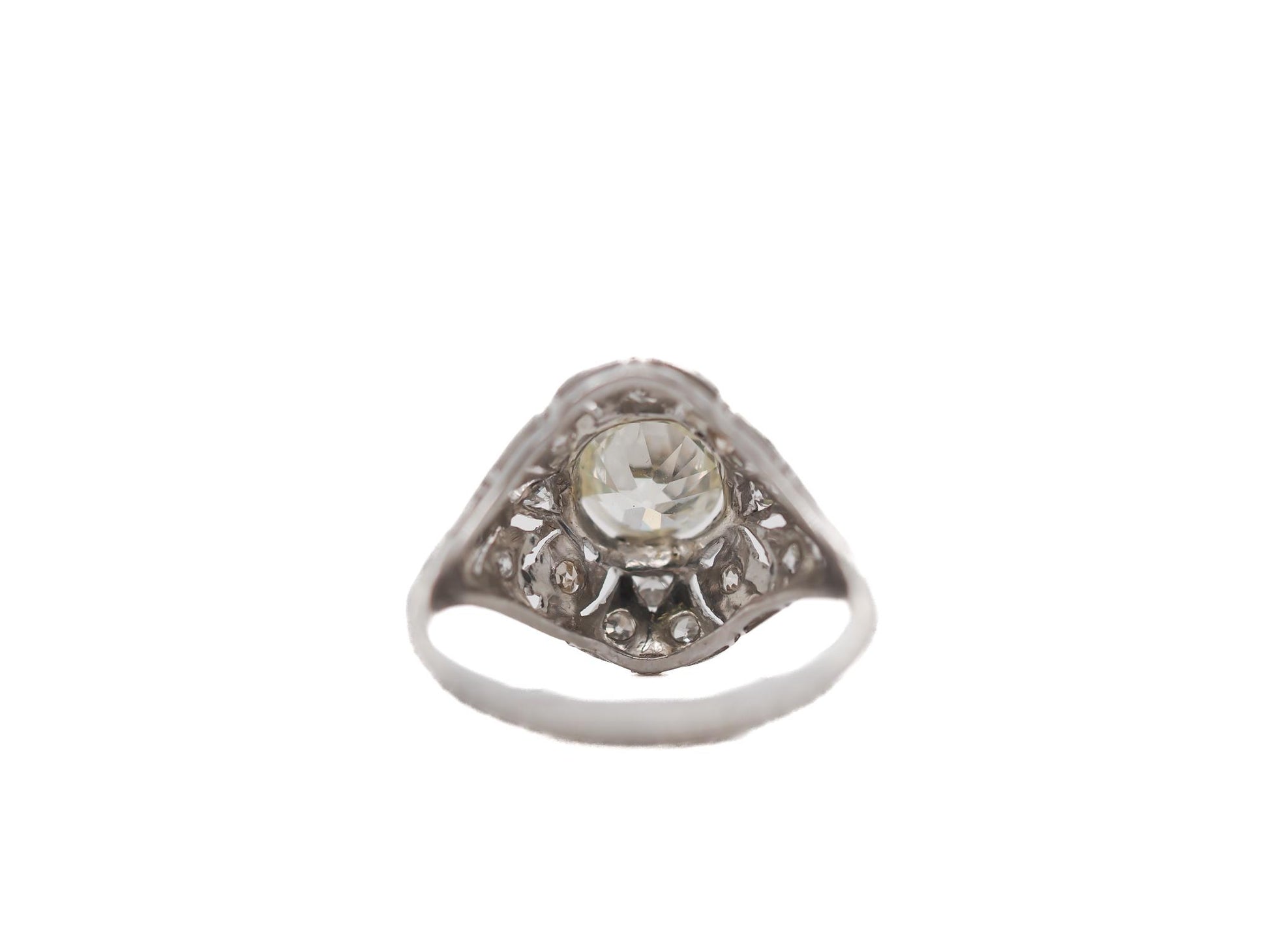 Circa 1920s GIA 1.08ct Old European Diamond Engagement Ring