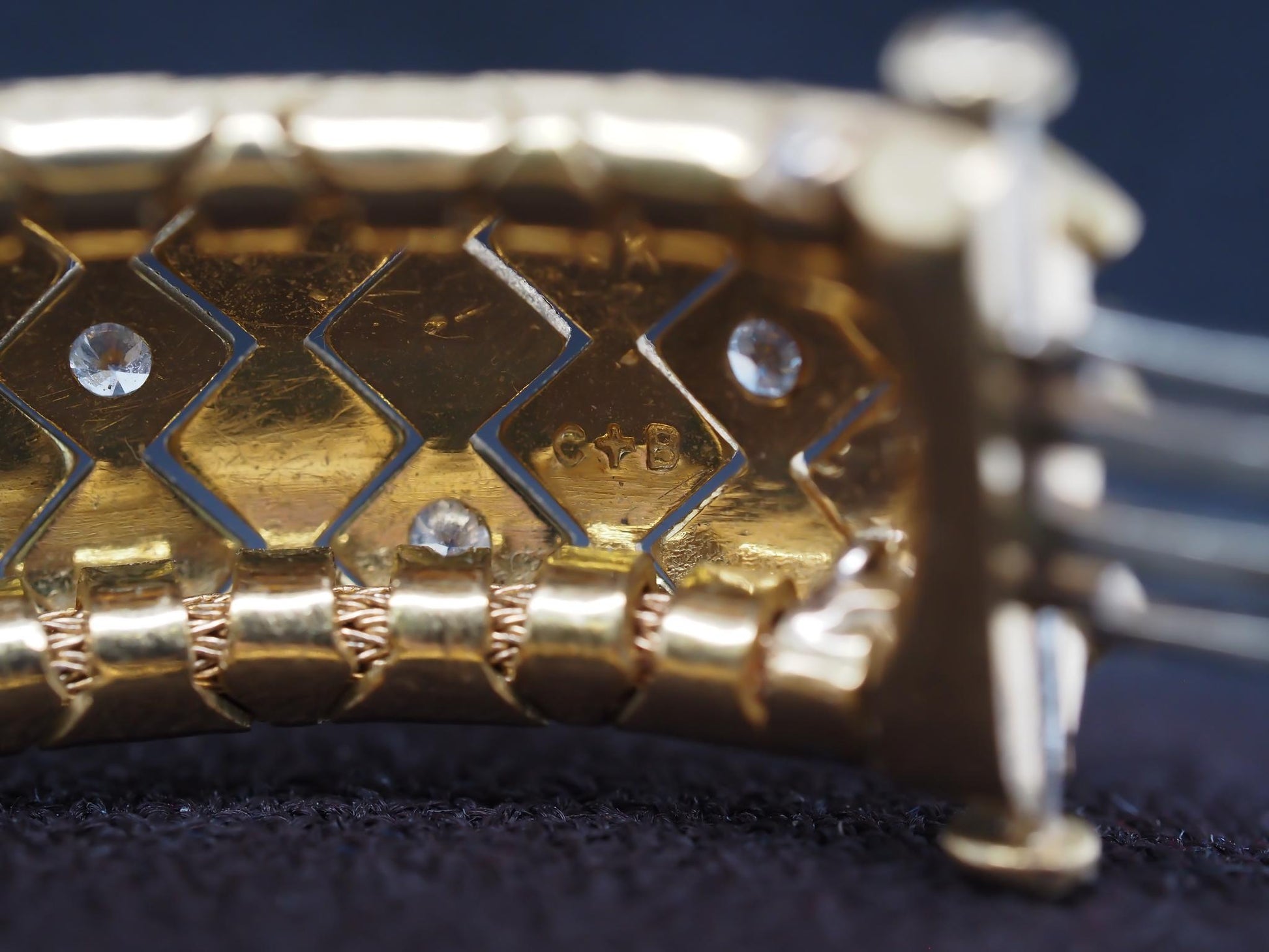 1950s Tiffany & Co. 18K Gold and Diamond  “Peek A Boo” Hidden Watch Bracelet