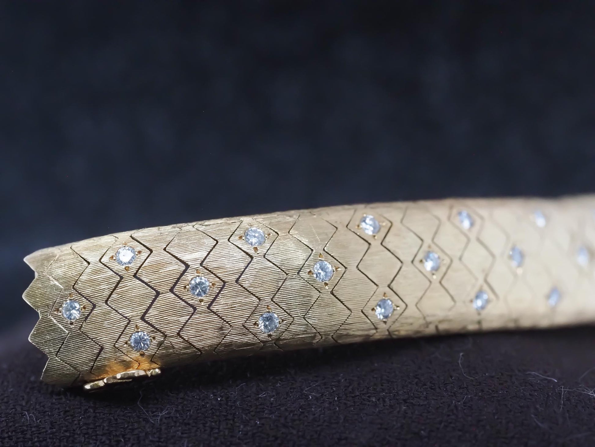 1950s Tiffany & Co. 18K Gold and Diamond  “Peek A Boo” Hidden Watch Bracelet