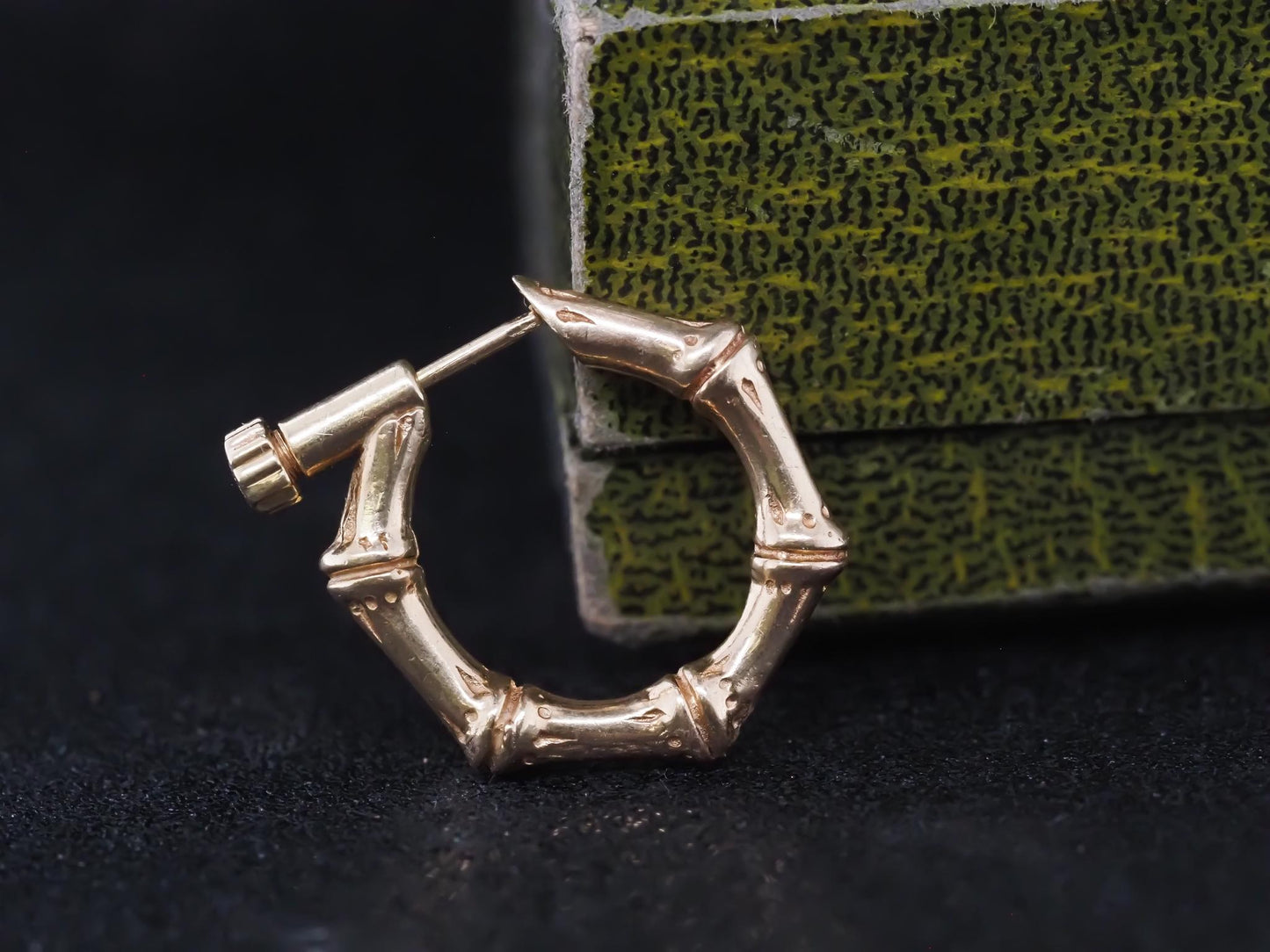 Vintage Tiffany & Co. 14K Yellow Gold Bamboo Hoop Earrings