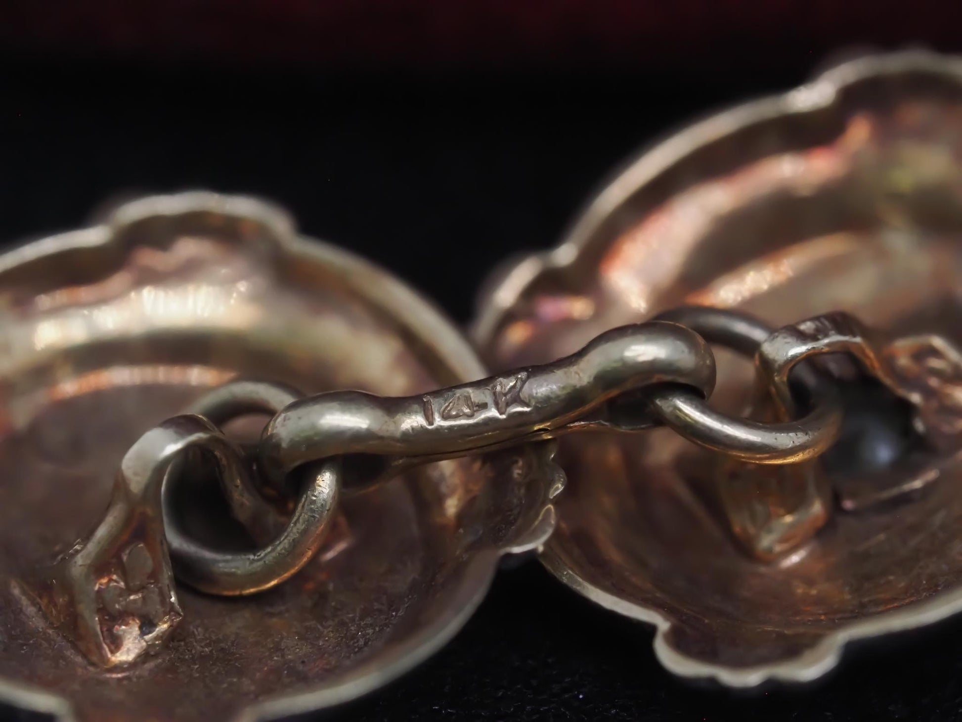 1900s Edwardian Platinum and Yellow Gold Cufflinks with Old Mine Diamonds