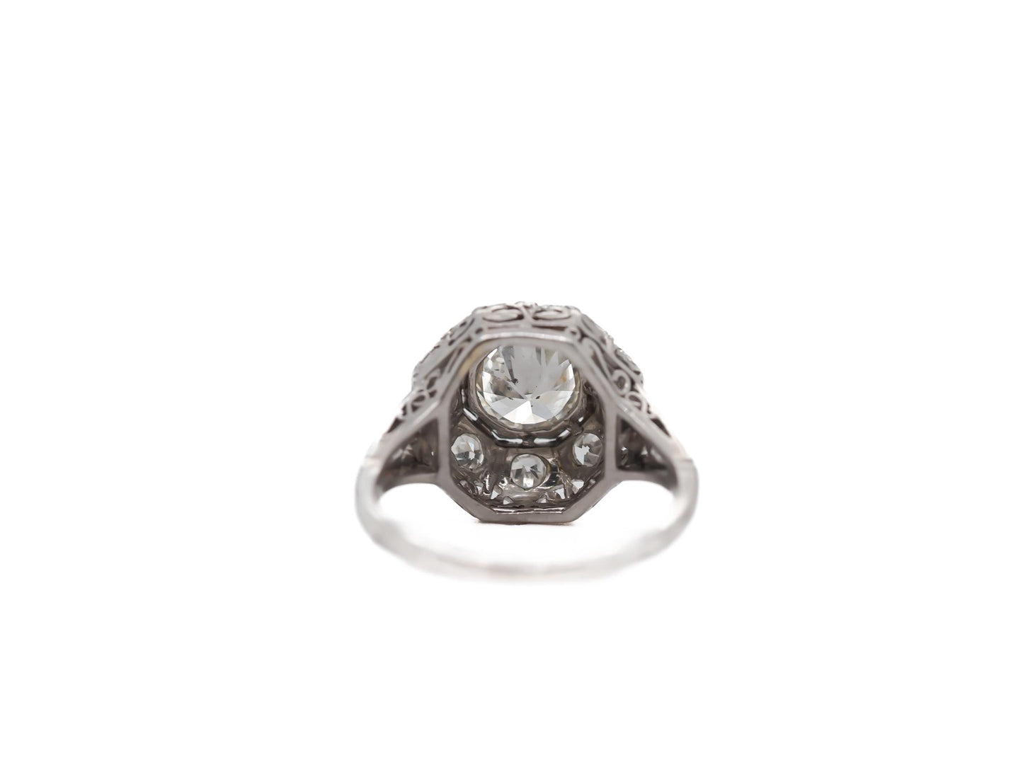 Circa 1920s Platinum 1.00ct Old European Brilliant Diamond Engagement Ring