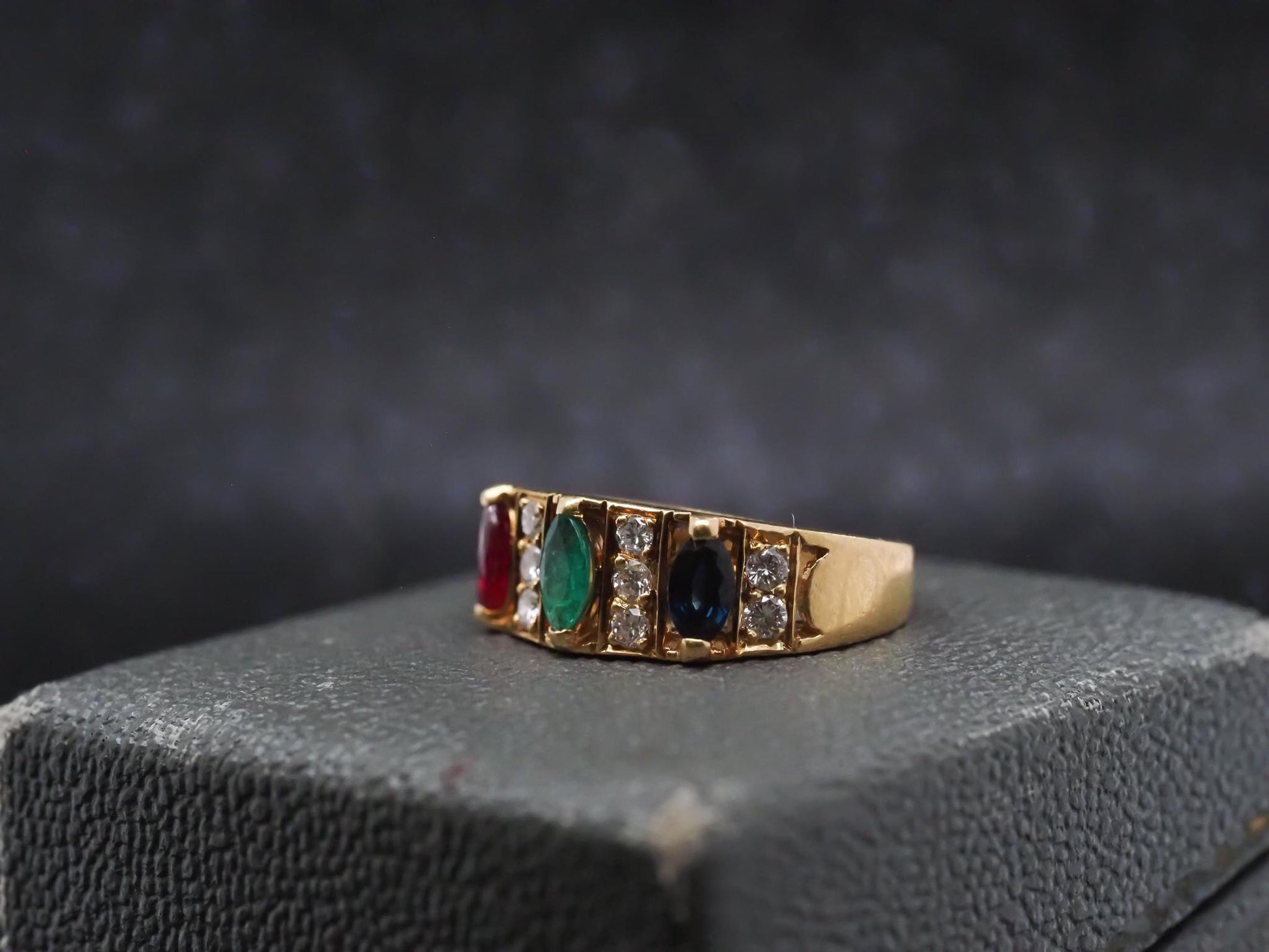 Vintage Van Cleef & Arpels Ruby Sapphire Emerald & Diamond Ring