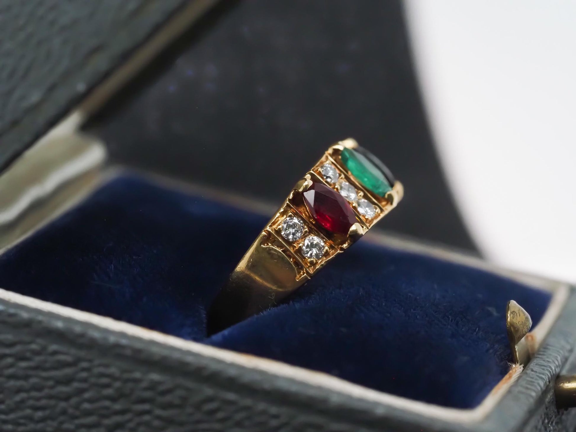 Vintage Van Cleef & Arpels Ruby Sapphire Emerald & Diamond Ring