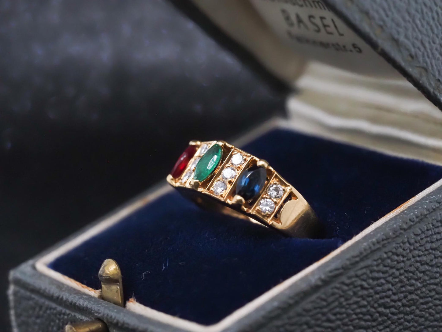 Vintage Van Cleef & Arpels Ruby Sapphire Emerald & Diamond Ring