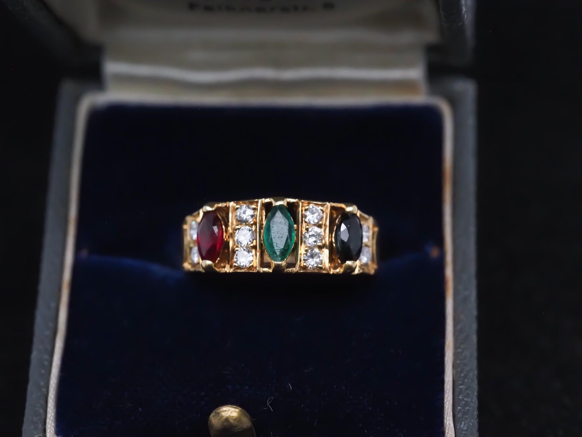 Vintage Van Cleef & Arpels Ruby Sapphire Emerald & Diamond Ring