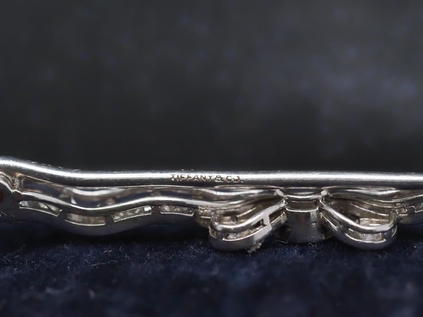 Edwardian Platinum Tiffany & Co. Old European Diamond Ribbon Brooch