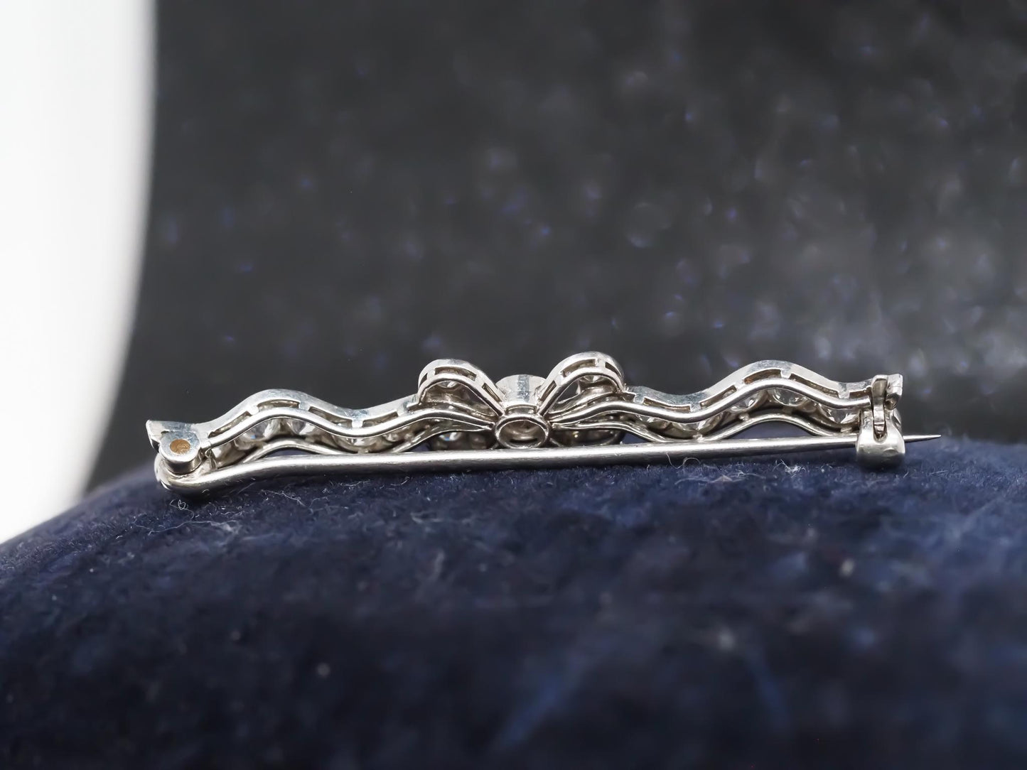 Edwardian Platinum Tiffany & Co. Old European Diamond Ribbon Brooch