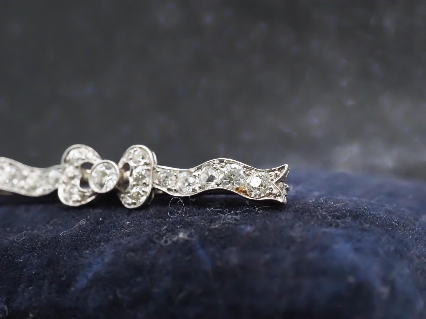 Edwardian Platinum Tiffany & Co. Old European Diamond Ribbon Brooch