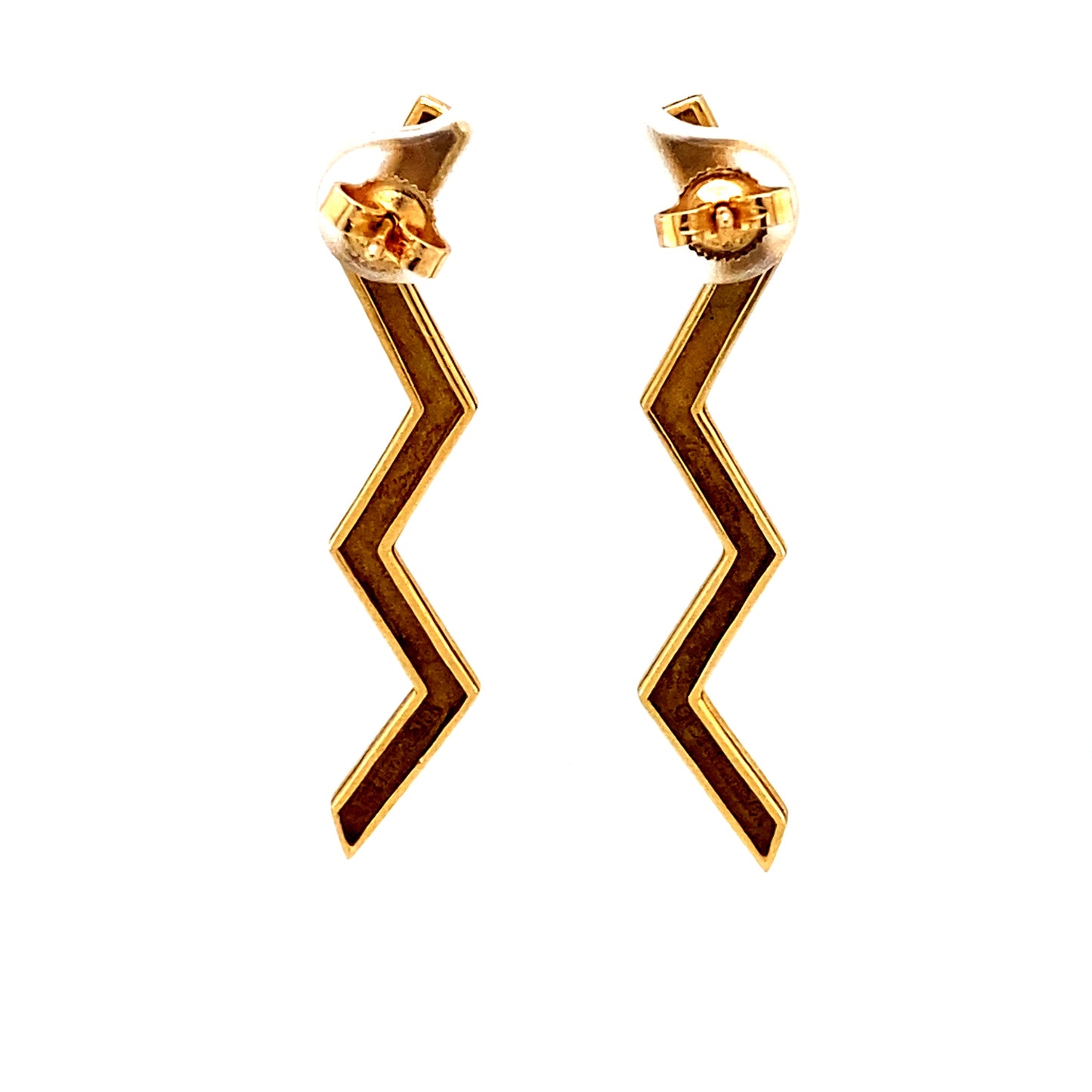 Tiffany & Co. Paloma Picasso 18K Gold Lightning Bolt Earrings