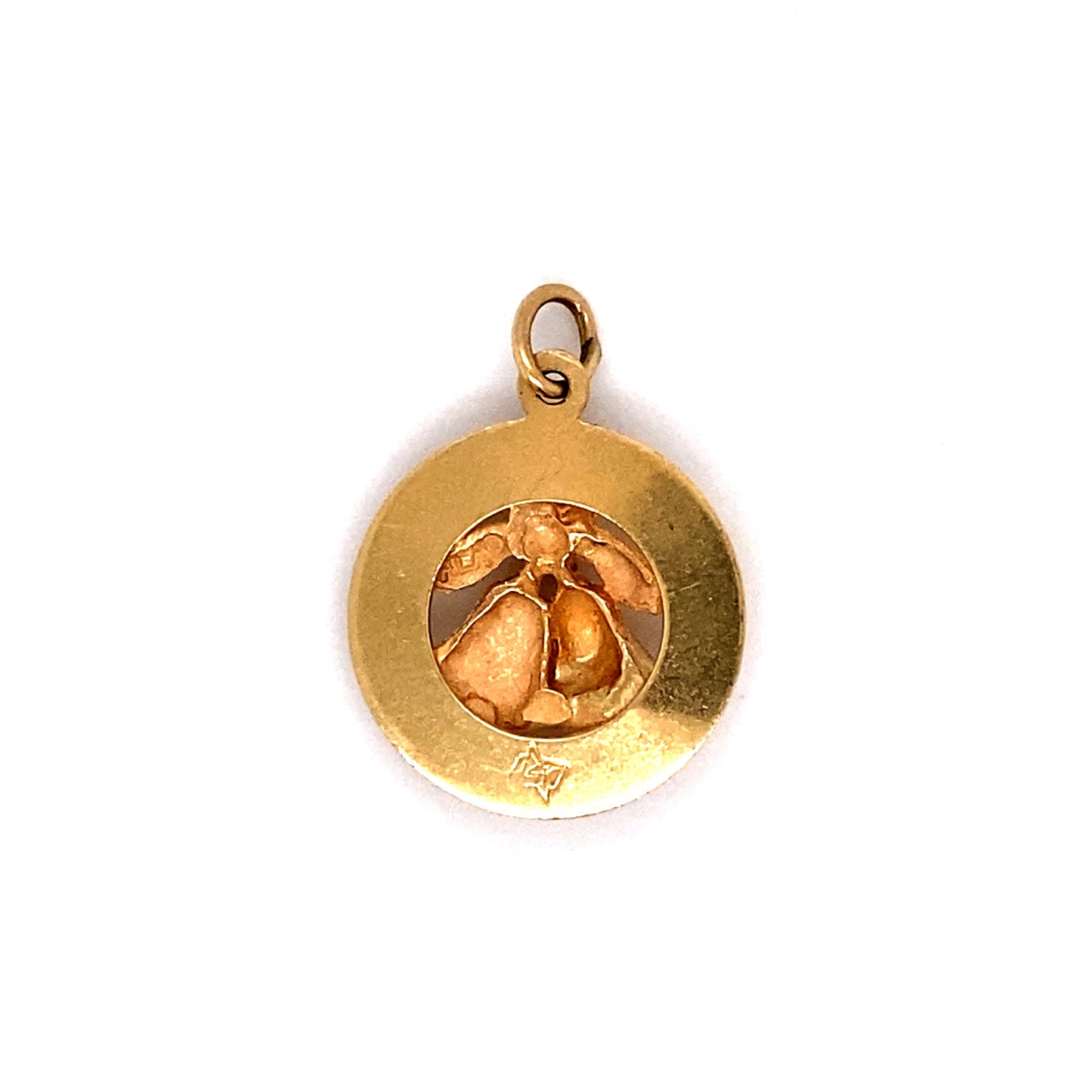 Vintage 1980s Gemstone "Merry Christmas" Bell Charm in 14k Gold