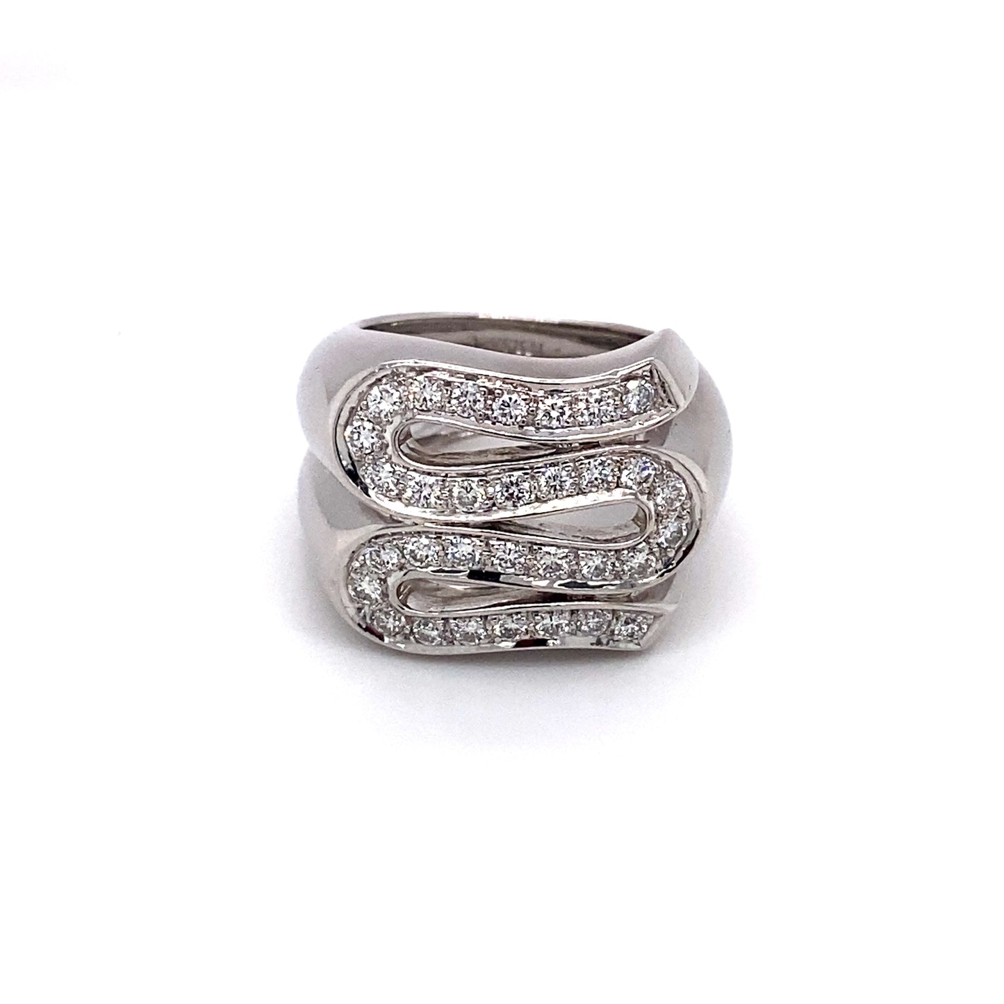 Versace 0.80ctw VVS Diamond Serpent Ring in 18K White Gold