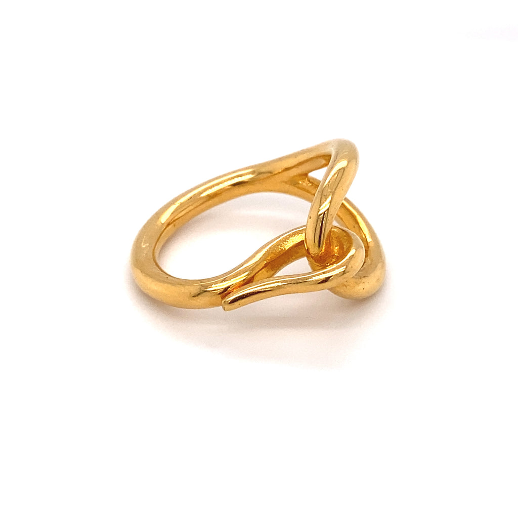 Hermès Hermes Gold Cosmos Scarf Ring Golden Metal ref.430187