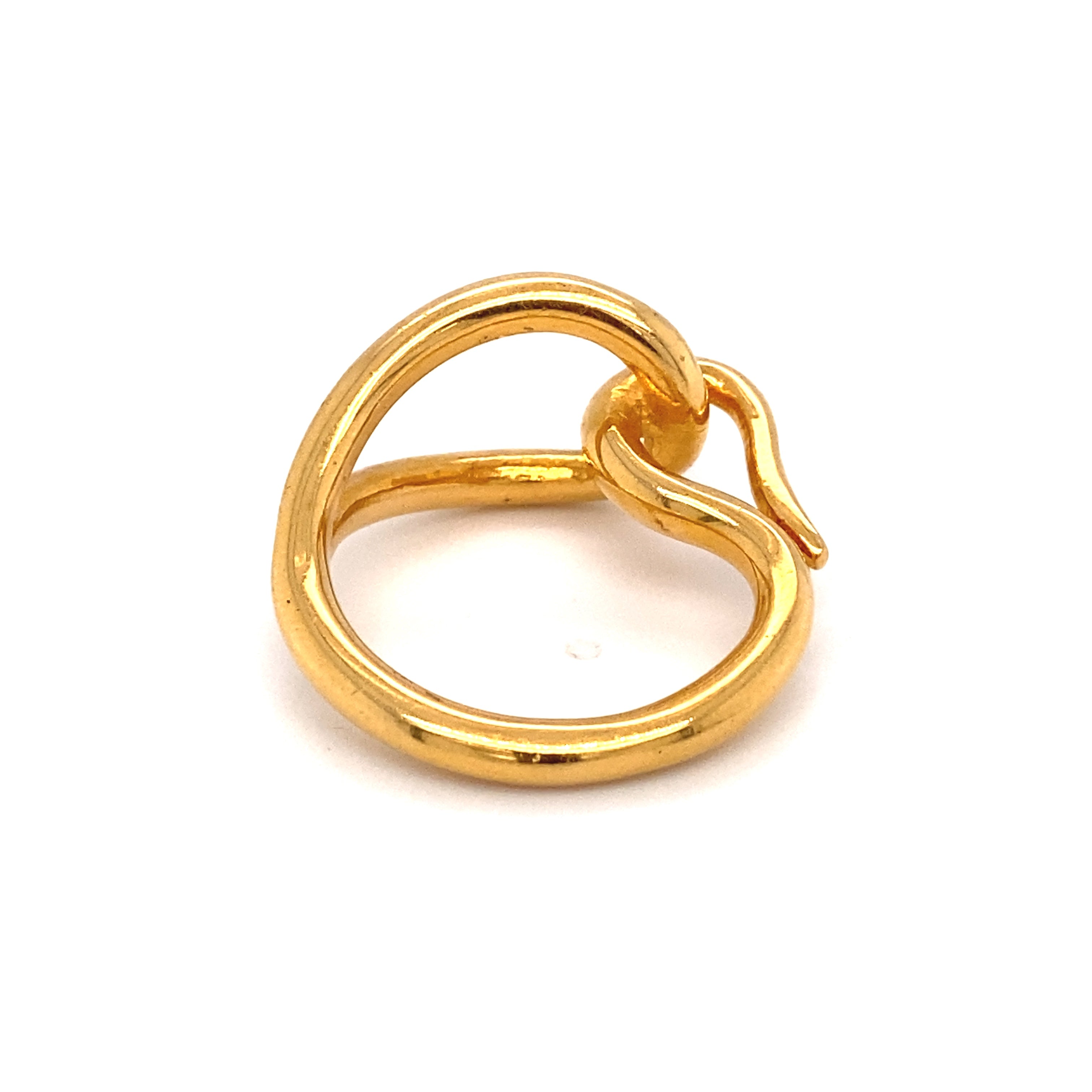 Hermes Gold-Tone Circle Scarf Ring - Vancouver Consignment Store