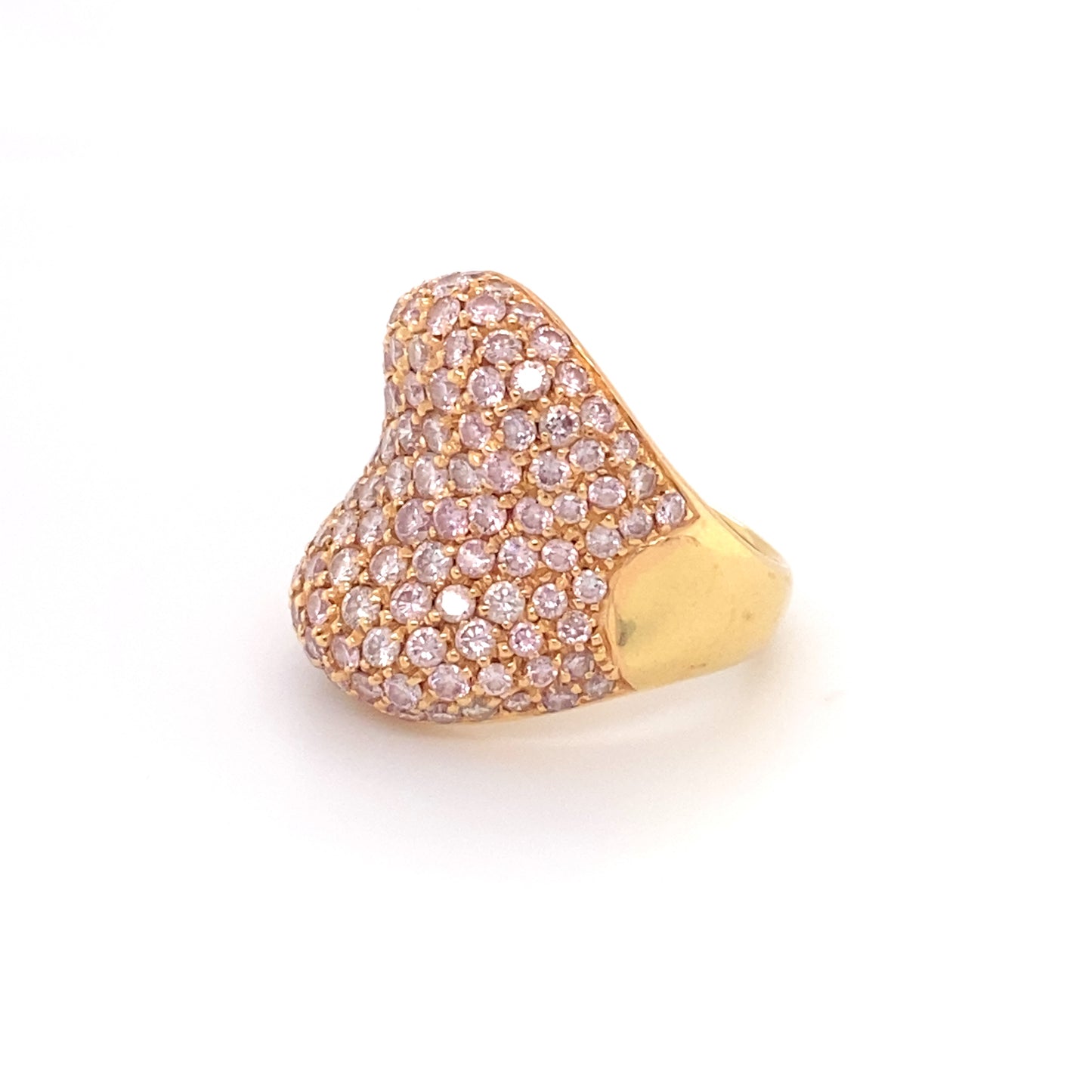 4.0 Carat Pink Diamond Concave Band in 18K Gold