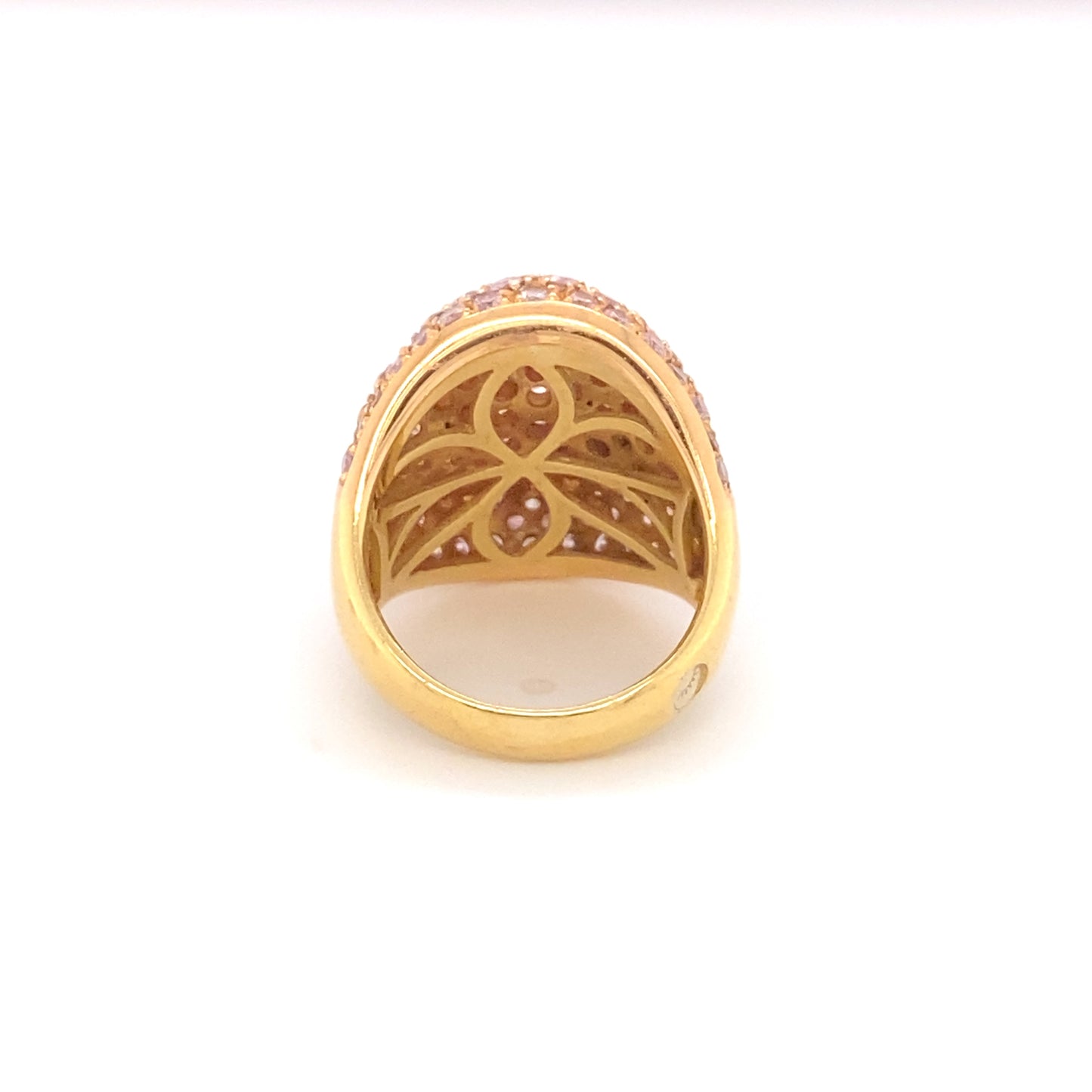 4.0 Carat Pink Diamond Concave Band in 18K Gold
