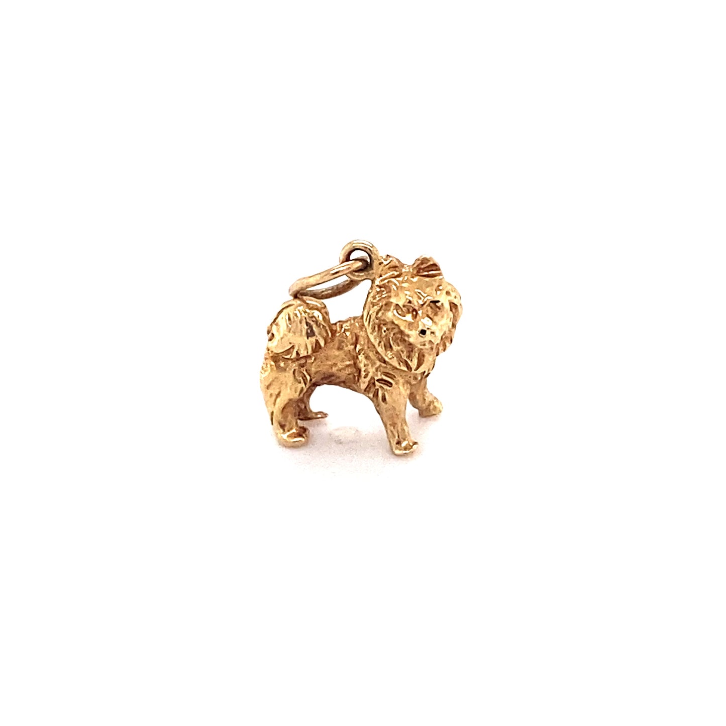 Vintage 1980s Dog Charm in 14K Gold