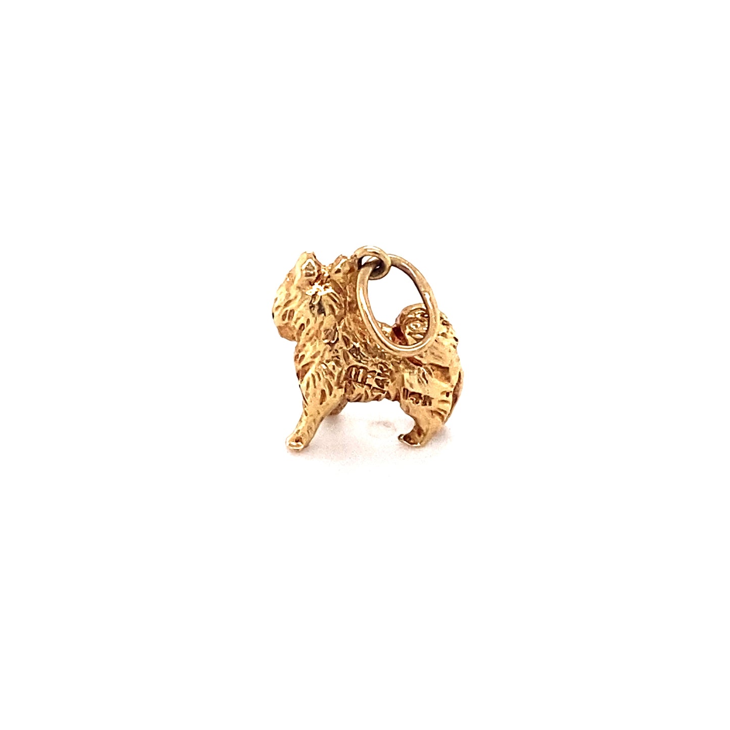 Vintage 1980s Dog Charm in 14K Gold