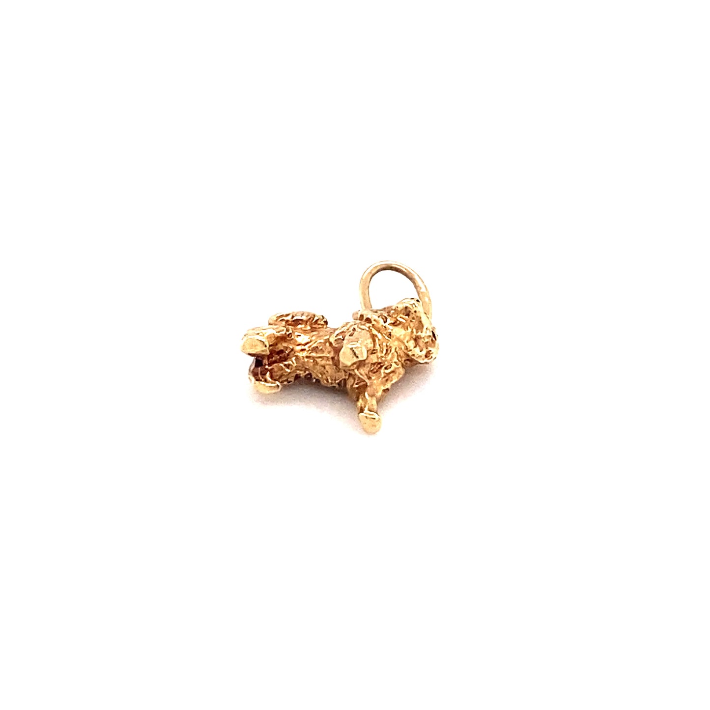 Vintage 1980s Dog Charm in 14K Gold