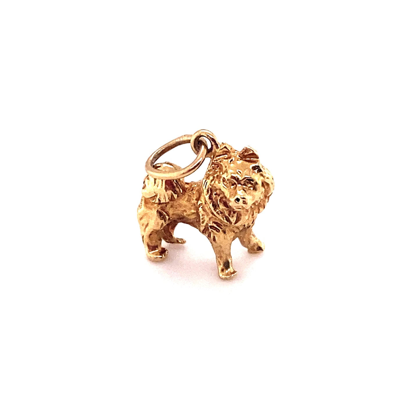 Vintage 1980s Dog Charm in 14K Gold