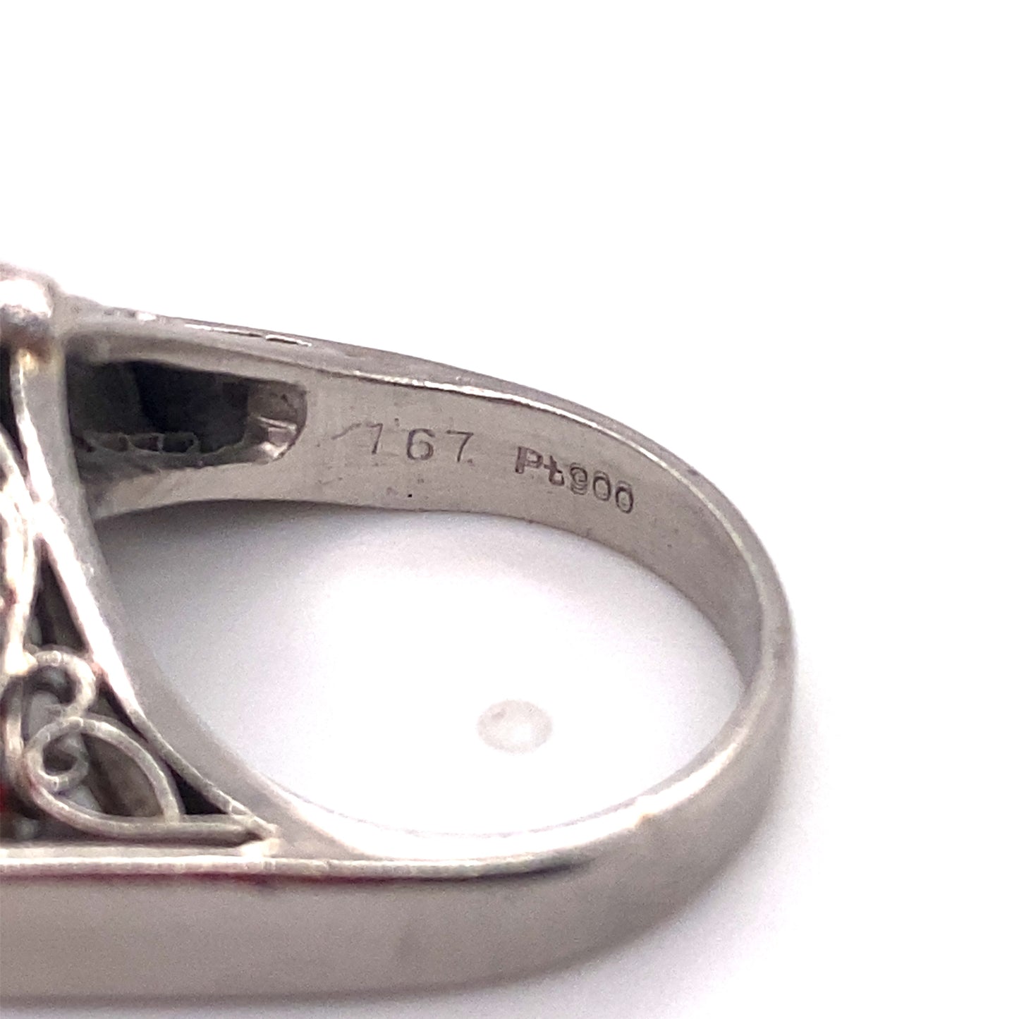 Circa 1950 V-Shaped 1.67 Carat Marquise Diamond Accent Ring in Platinum
