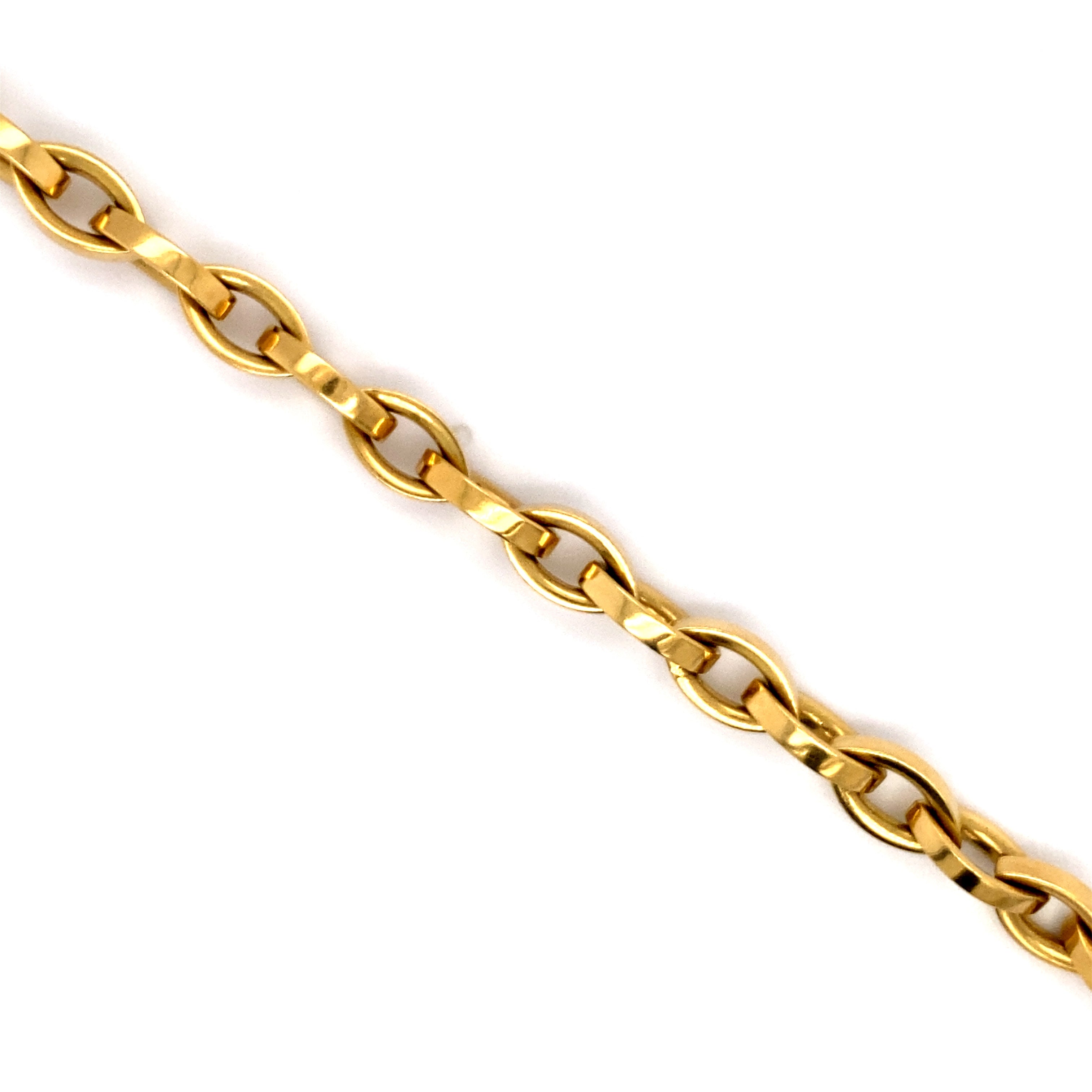 1/8 CT Diamond TW Charm 7.5 Bracelet on 6mm Oval Link Chain in Yellow  Plated Sterling Silver - CBG000851