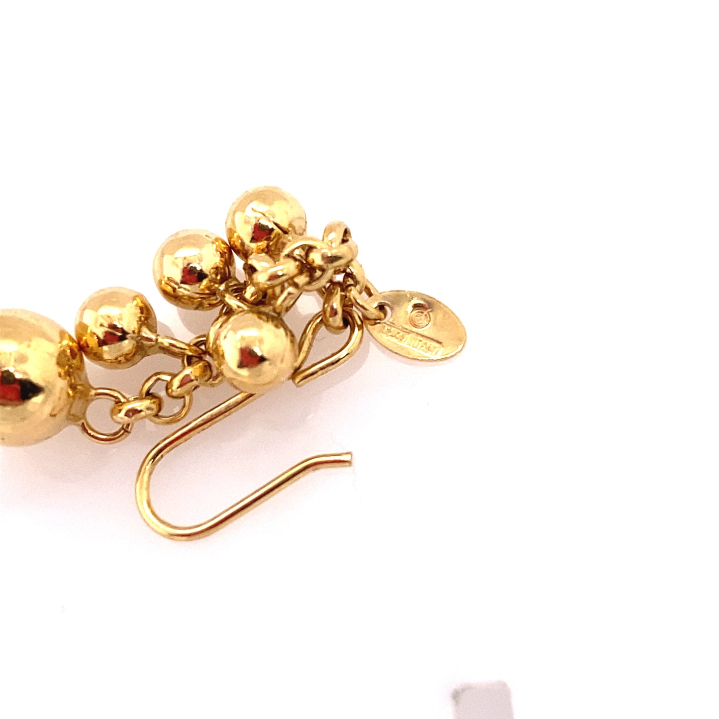Circa 1980 Italian Ball Dangle Earrings in 14 Karat Gold