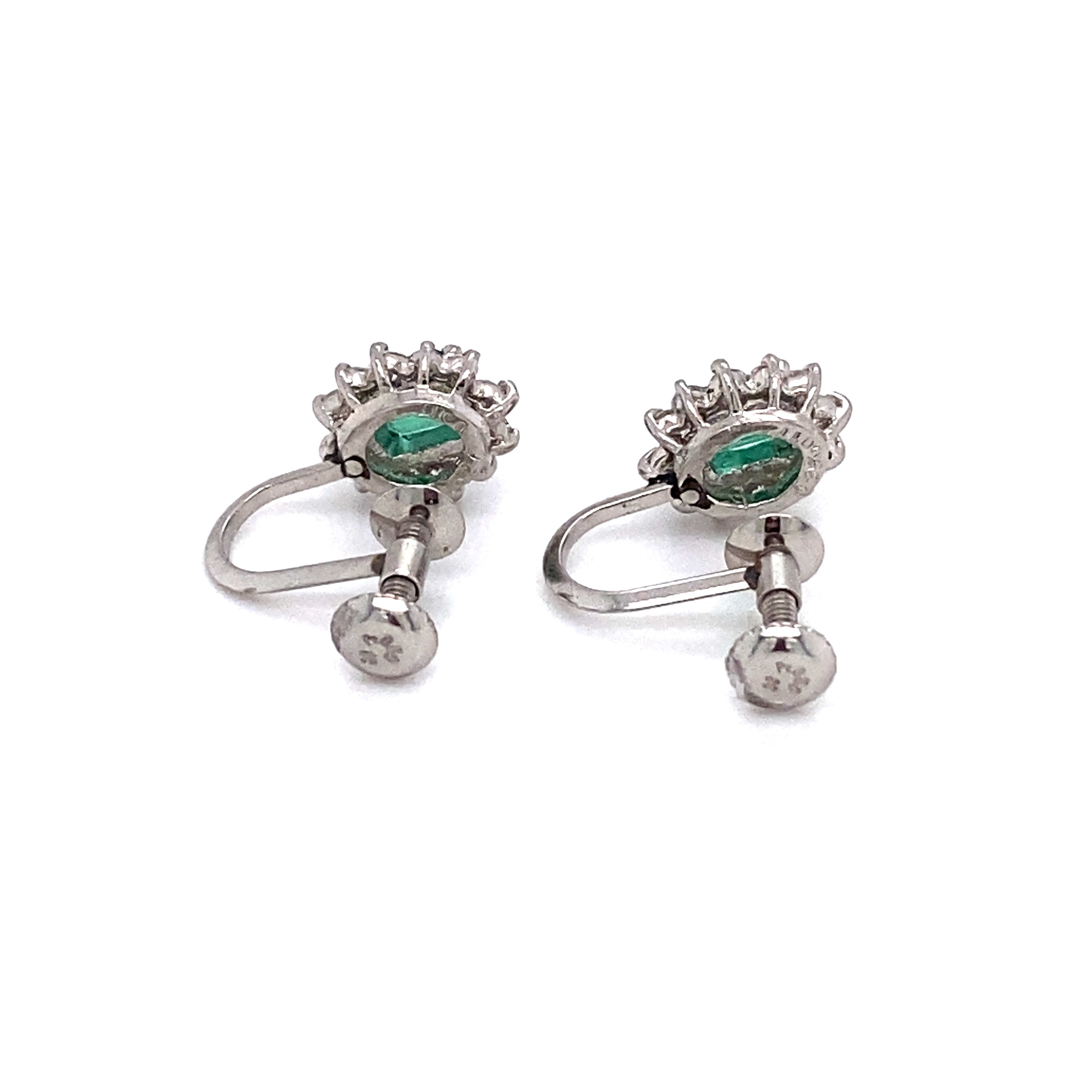 Emerald screw hot sale back earrings