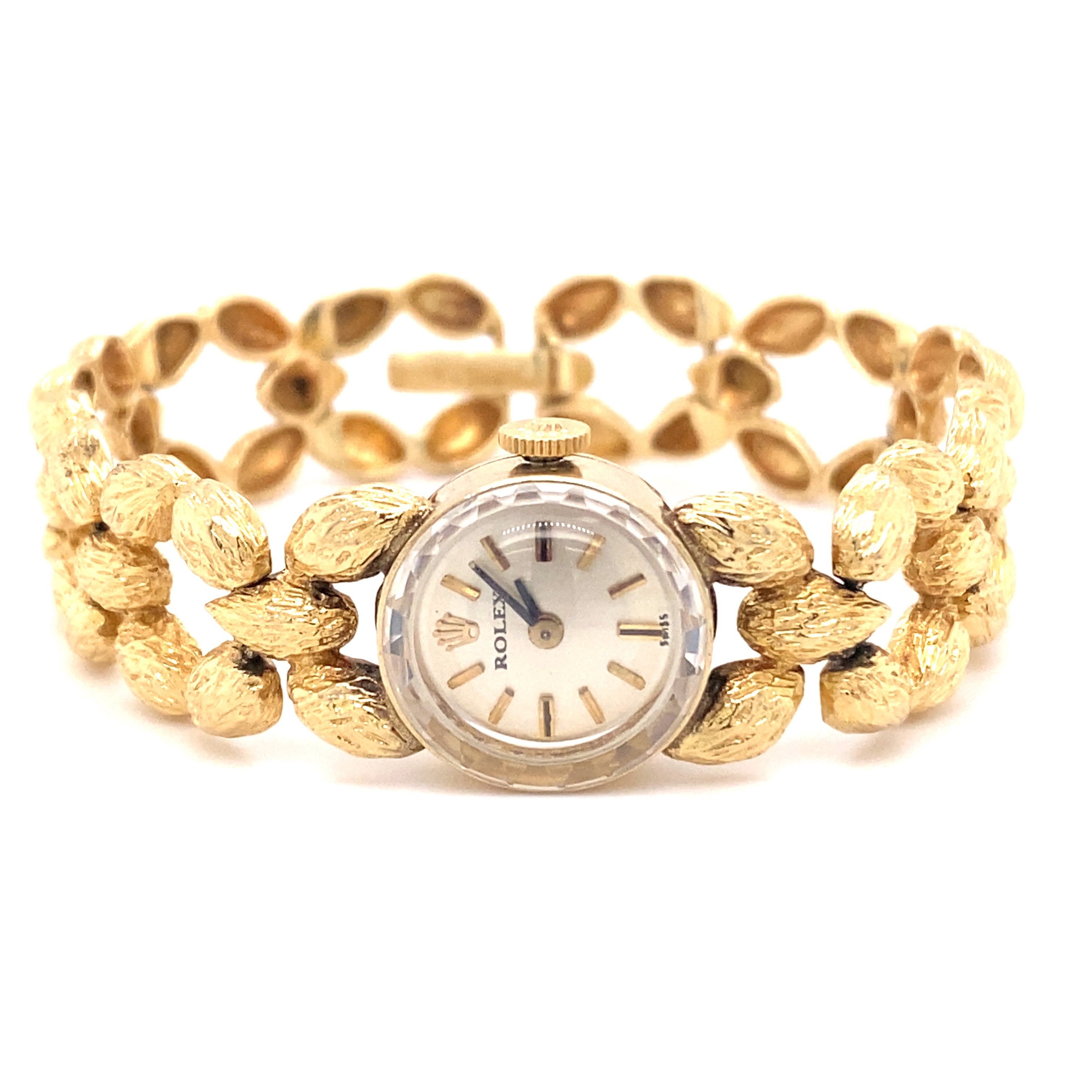 Circa 1940s Rolex Almond Bark Motif Open Wrist Watch in 1 - The Group