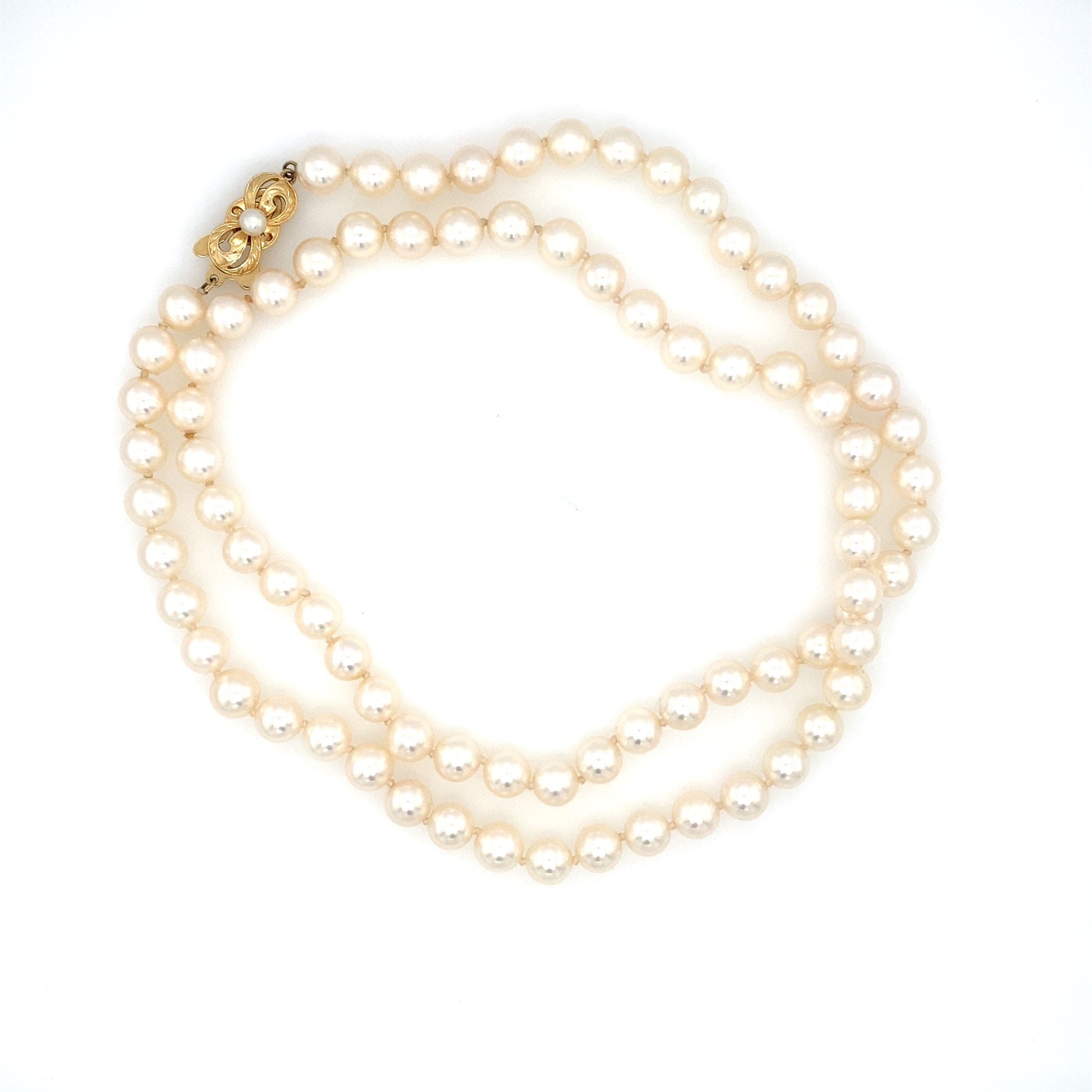 Mikimoto 6.5mm Pearl Necklace with 18K Gold Clasp – The Verma Group
