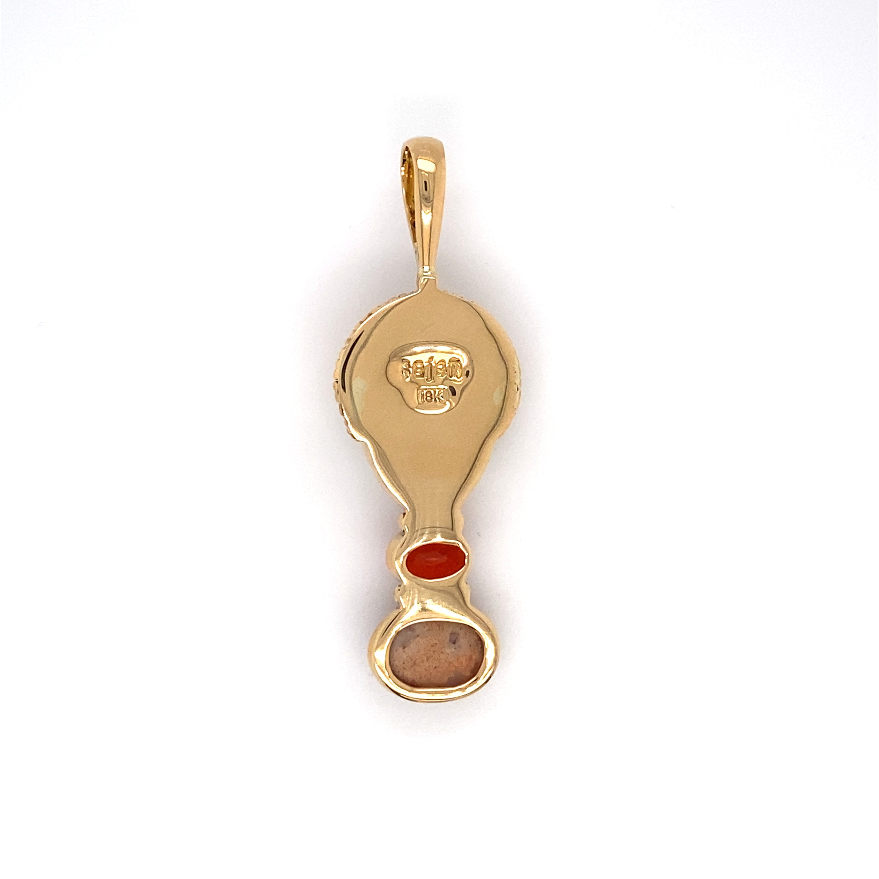 Sajen Goddess Pendant with Carved Quartz, Citrine and Opal in 18K Gold