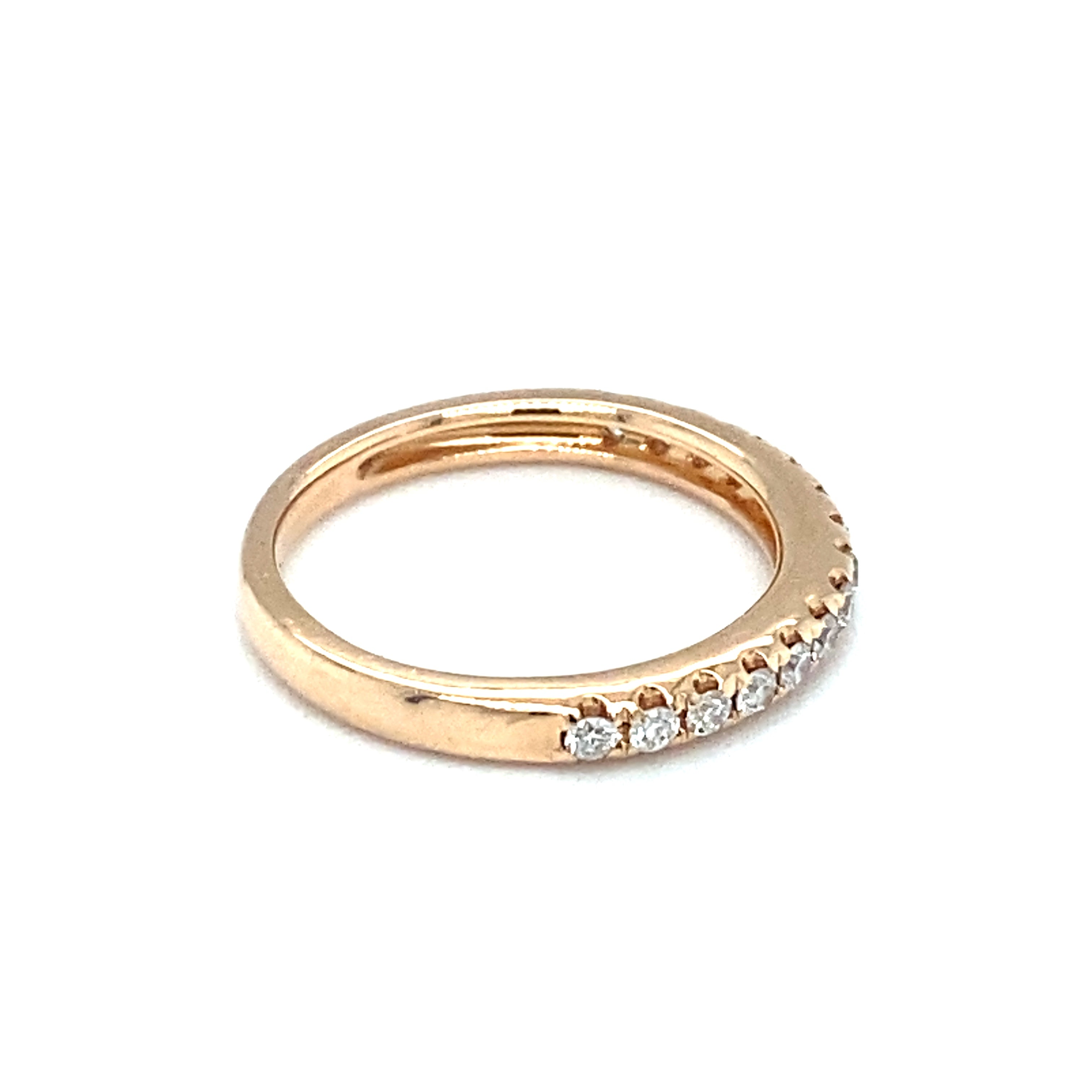  14K Rose Gold Halfway Diamond Anniversary Band Wedding Ring For  Women : Handmade Products