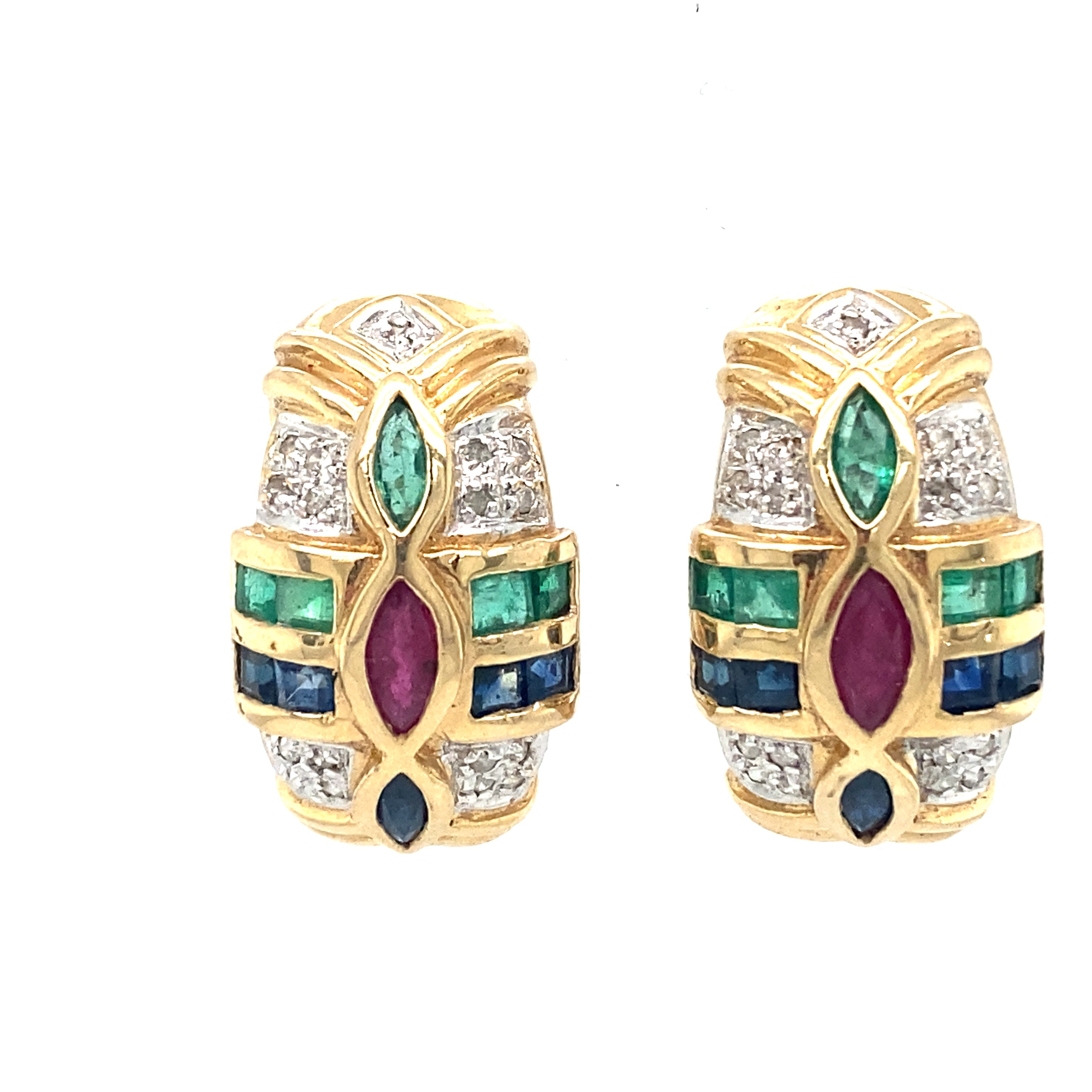 Circa 1950s Tutti Frutti Diamond, Emerald, Sapphire & Ruby