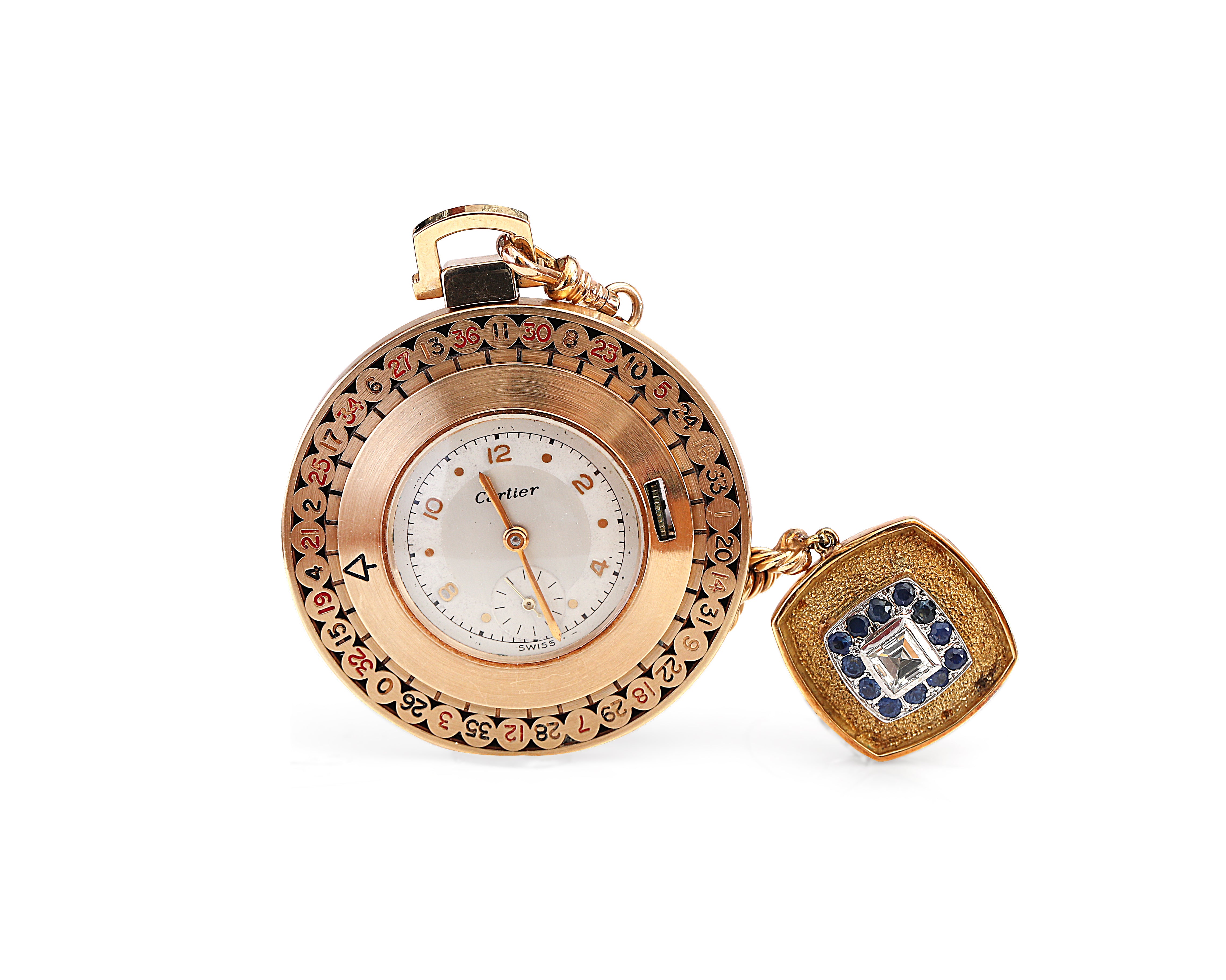 1950s Cartier Roulette pocket watch with diamond fob The Verma Group