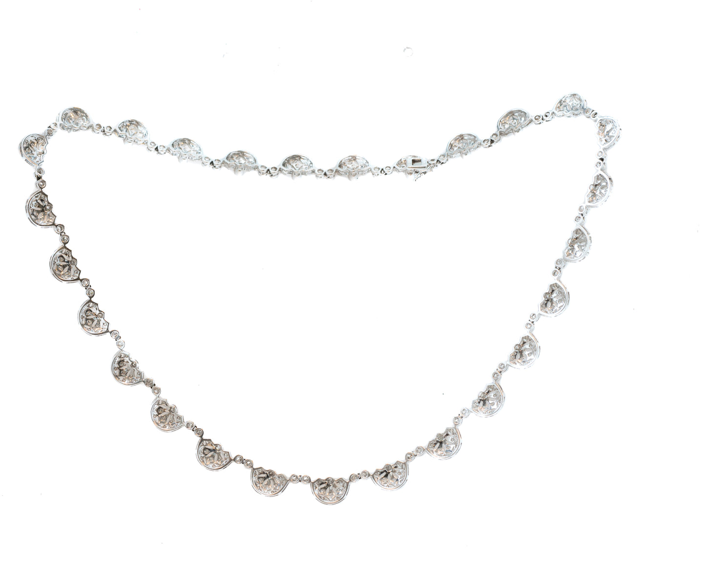 18k White Gold Diamond Princess Necklace